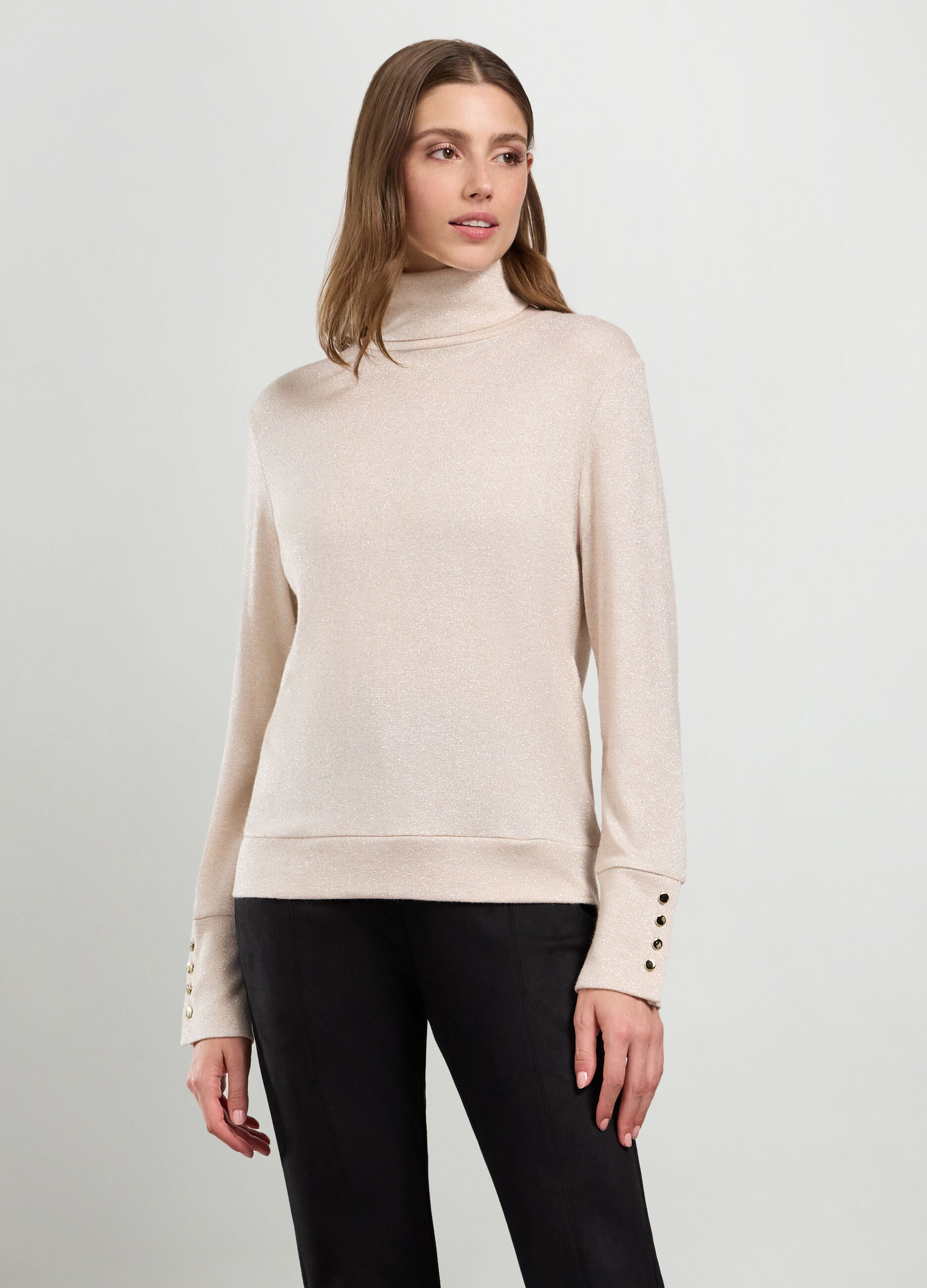 T-shirt in misto viscosa con filo lurex donna_0