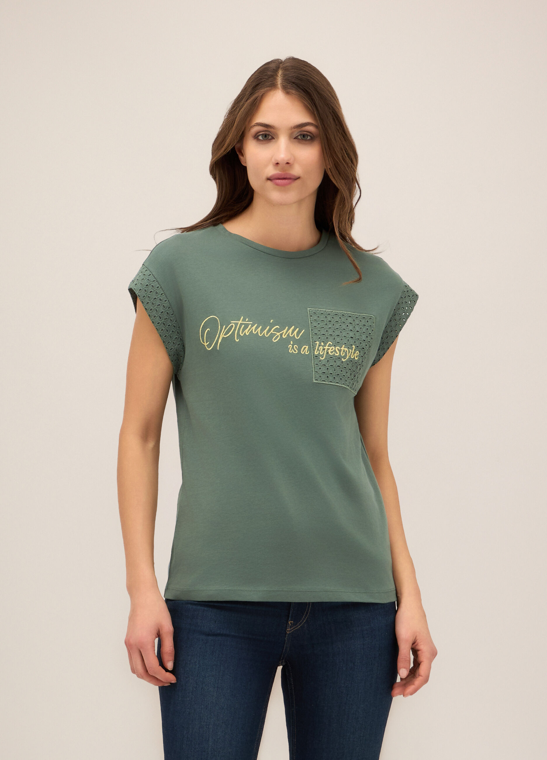T-shirt in puro cotone donna_0