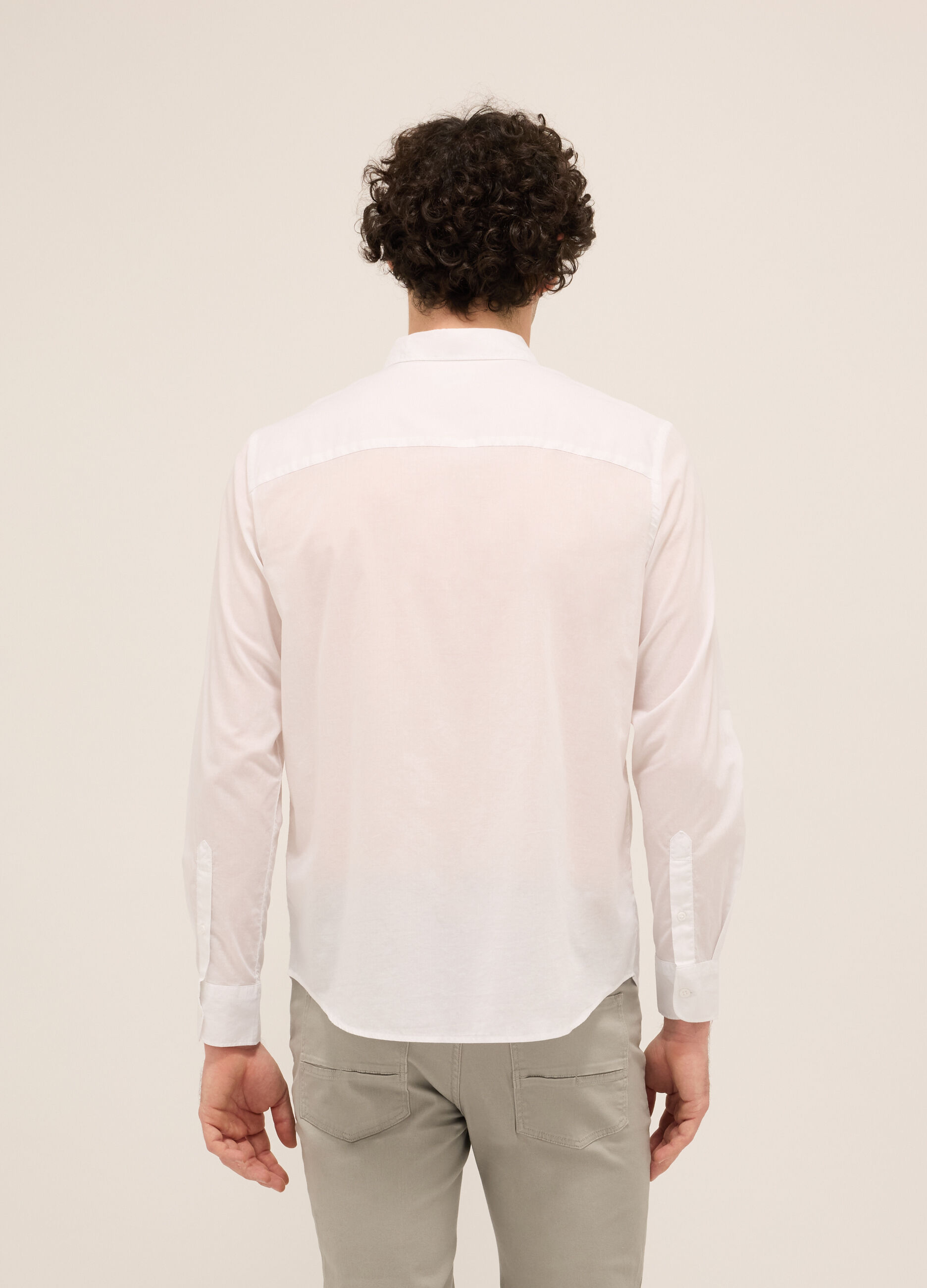 Camicia regular fit in voile di cotone uomo_1