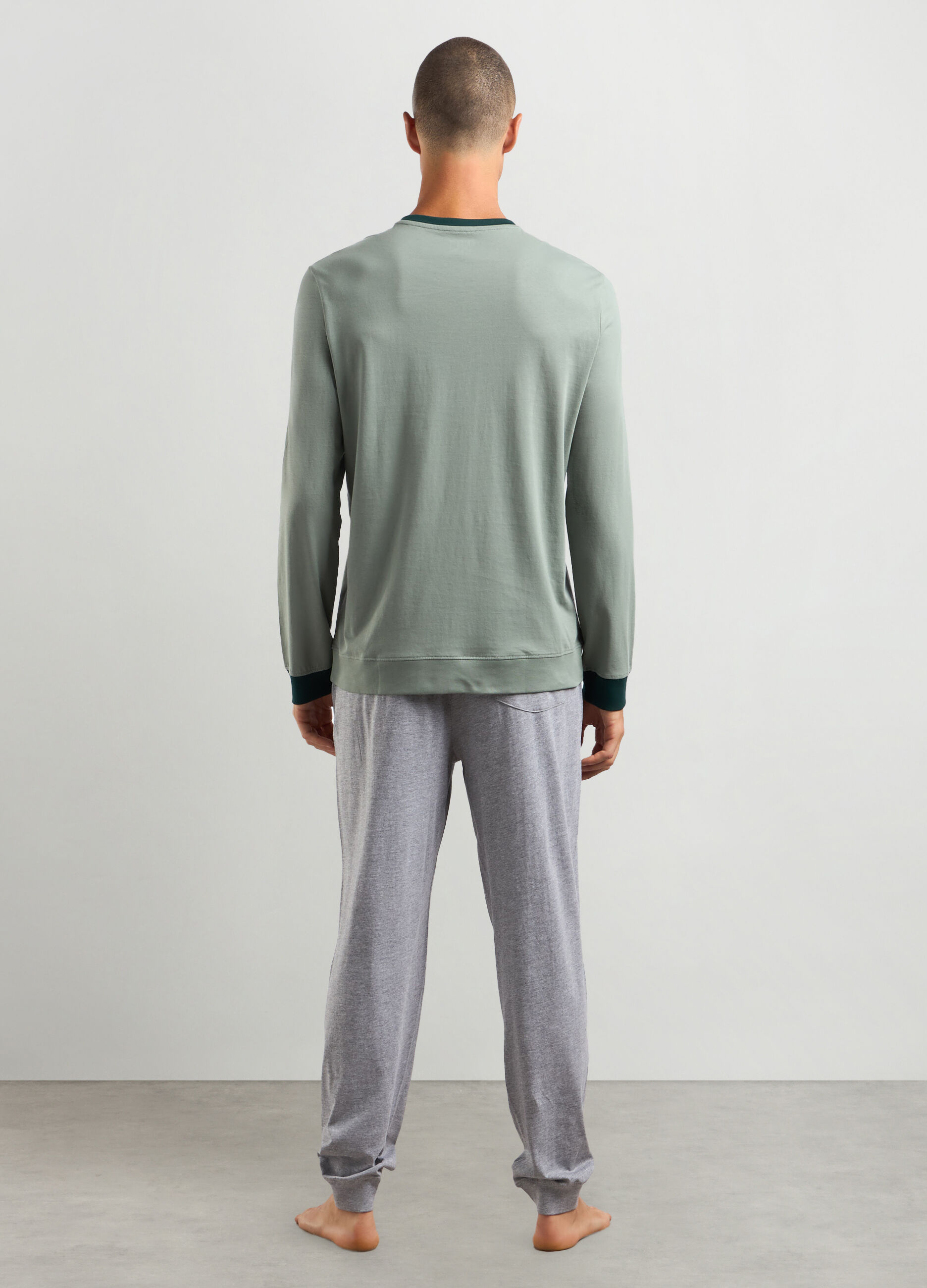 Set pigiama lungo in misto cotone uomo_1