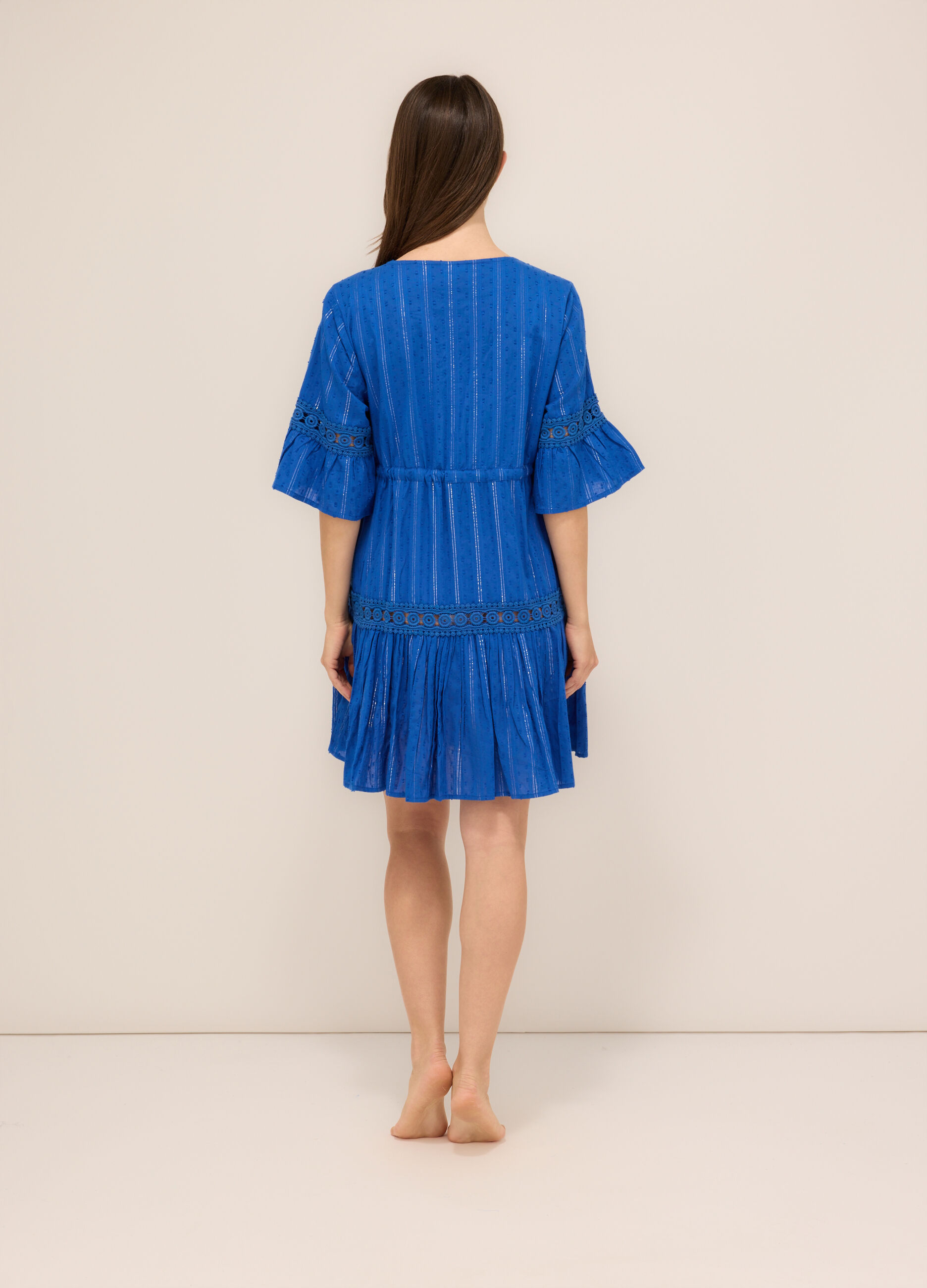 Copricostume in cotone con filo lurex donna
