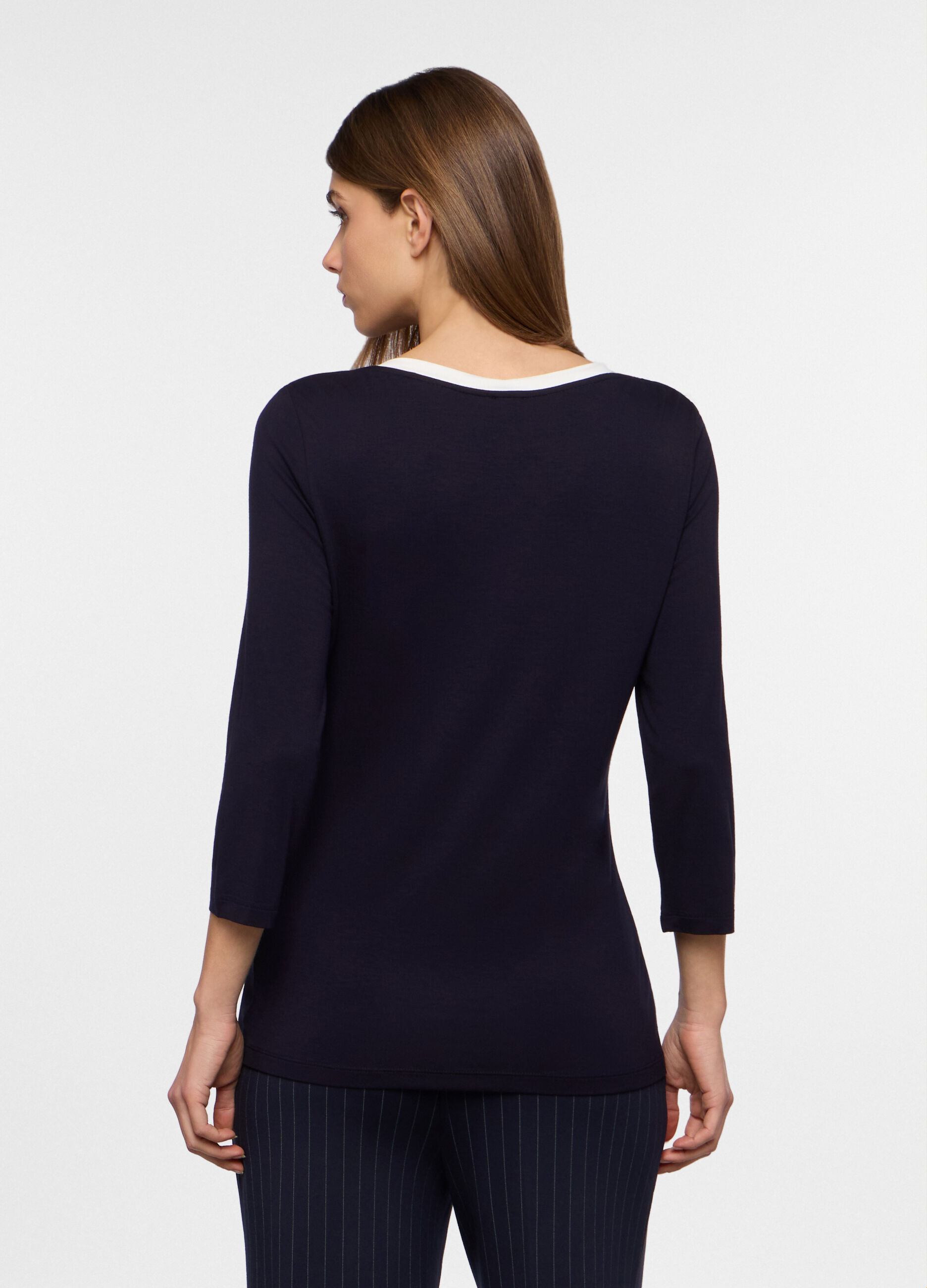 T-shirt in jersey di viscosa stretch donna_1