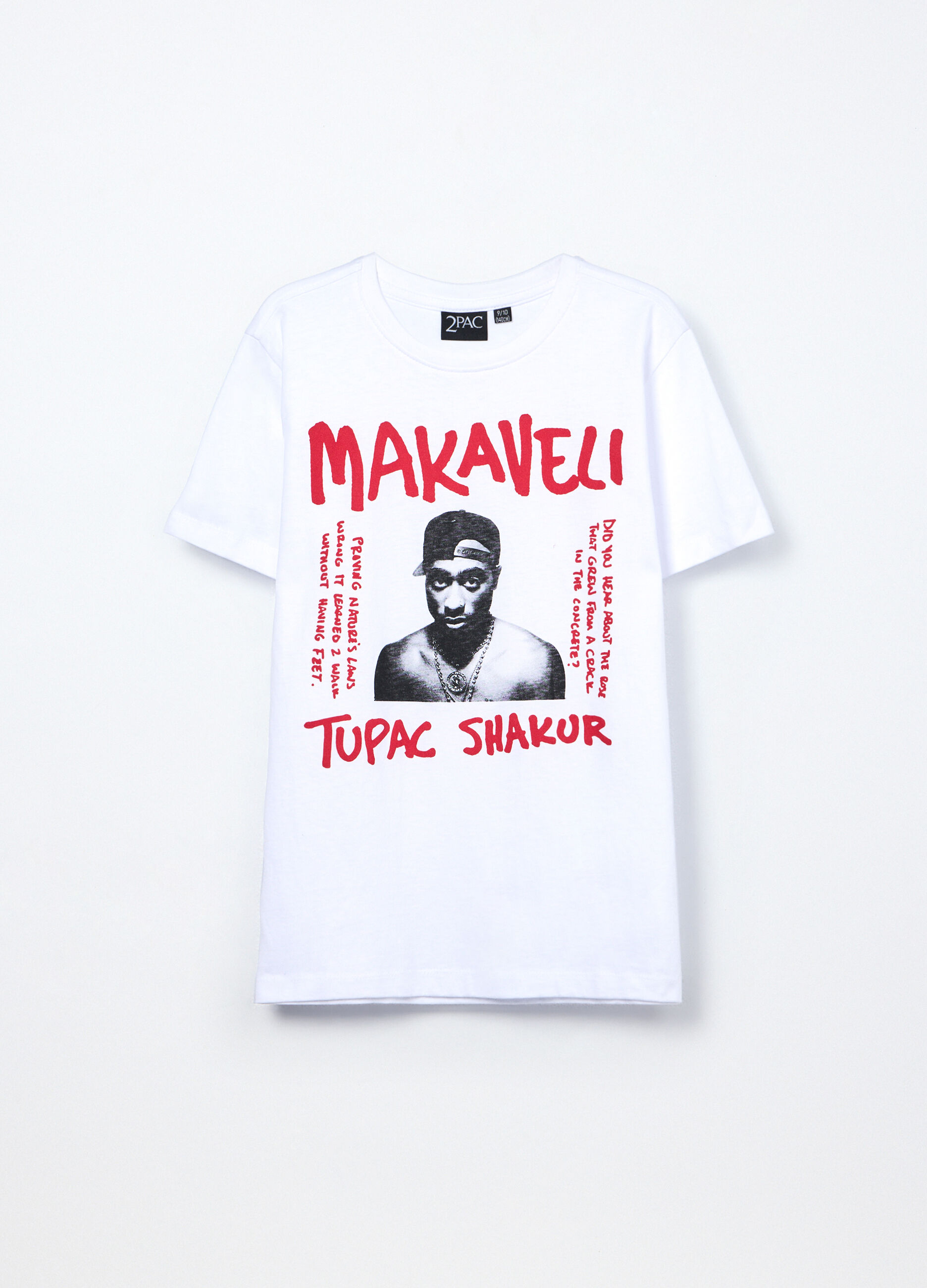 T-shirt Tupac Shakur in puro cotone ragazzo_0