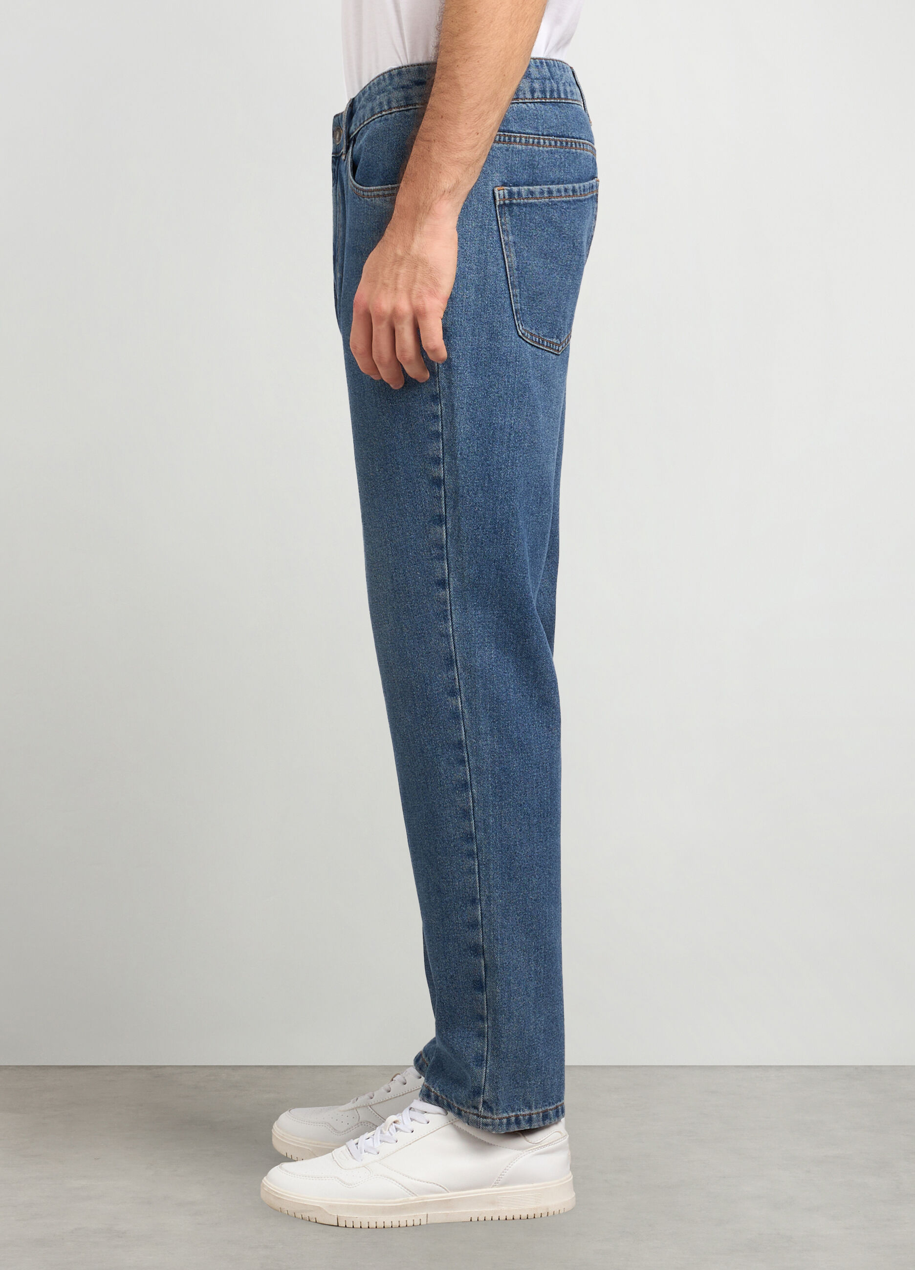 Jeans regular fit in misto cotone uomo