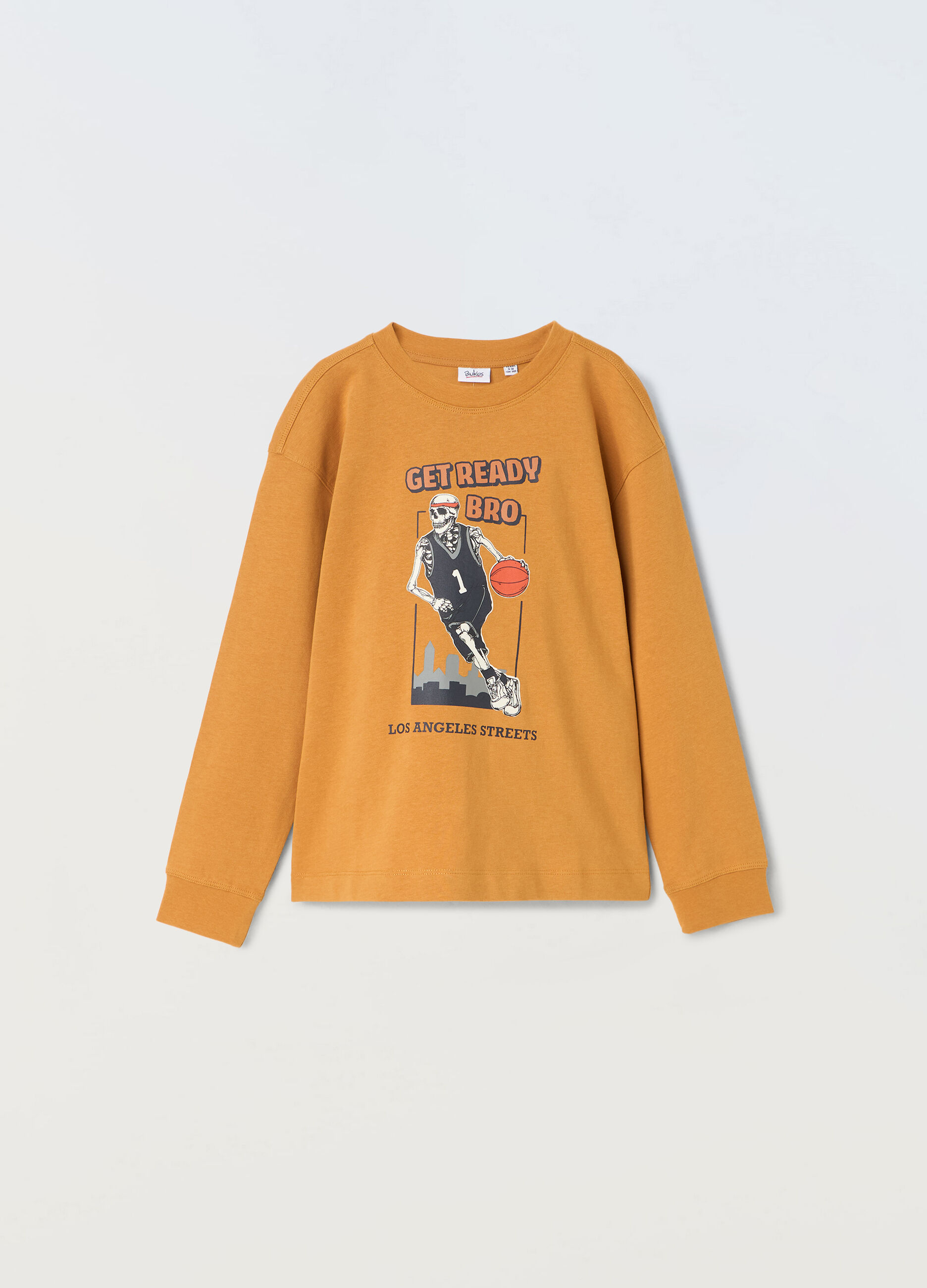 T-shirt a maniche lunghe in puro cotone ragazzo_0