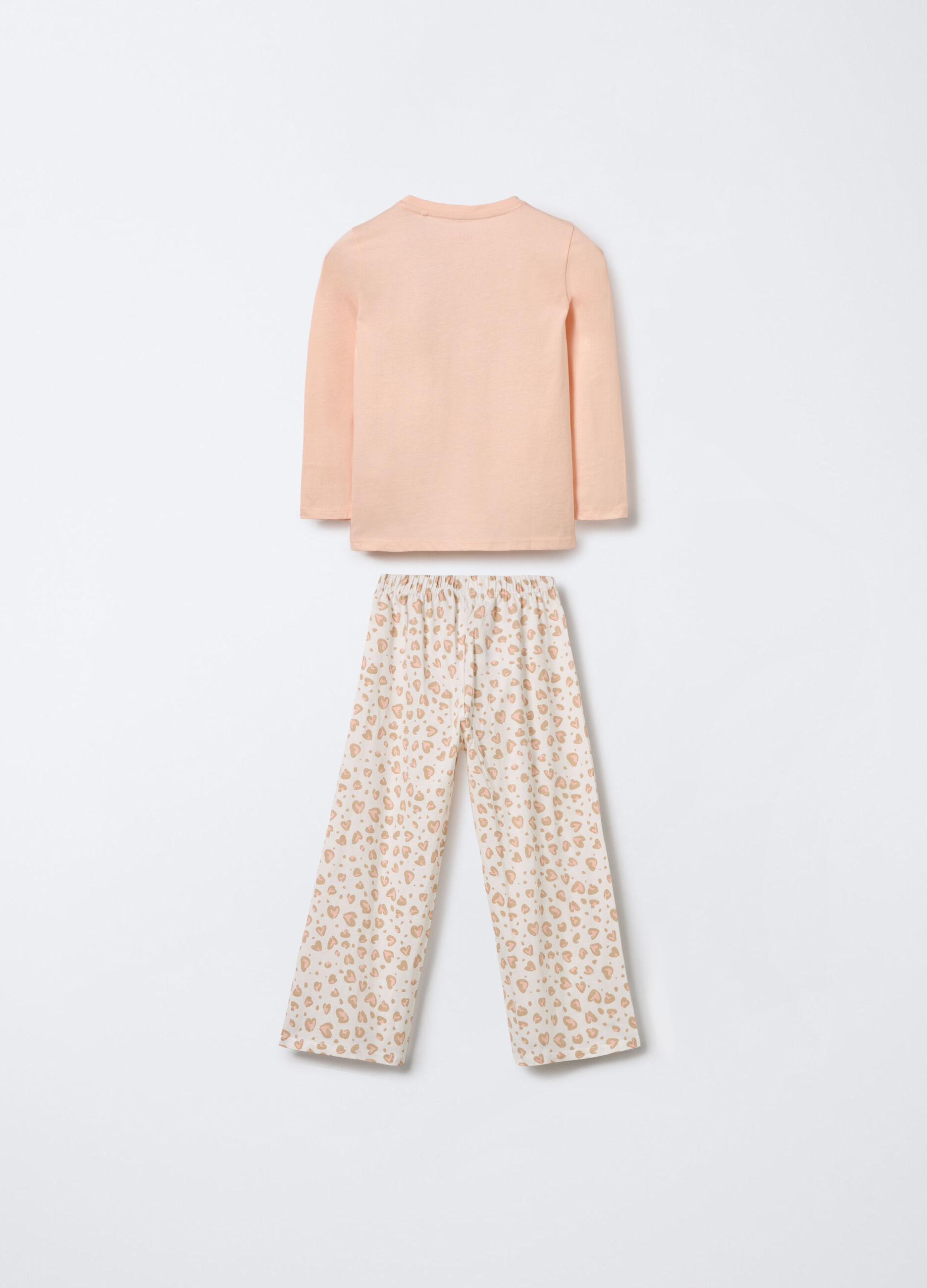 Set pigiama lungo in jersey di puro cotone bambina_1