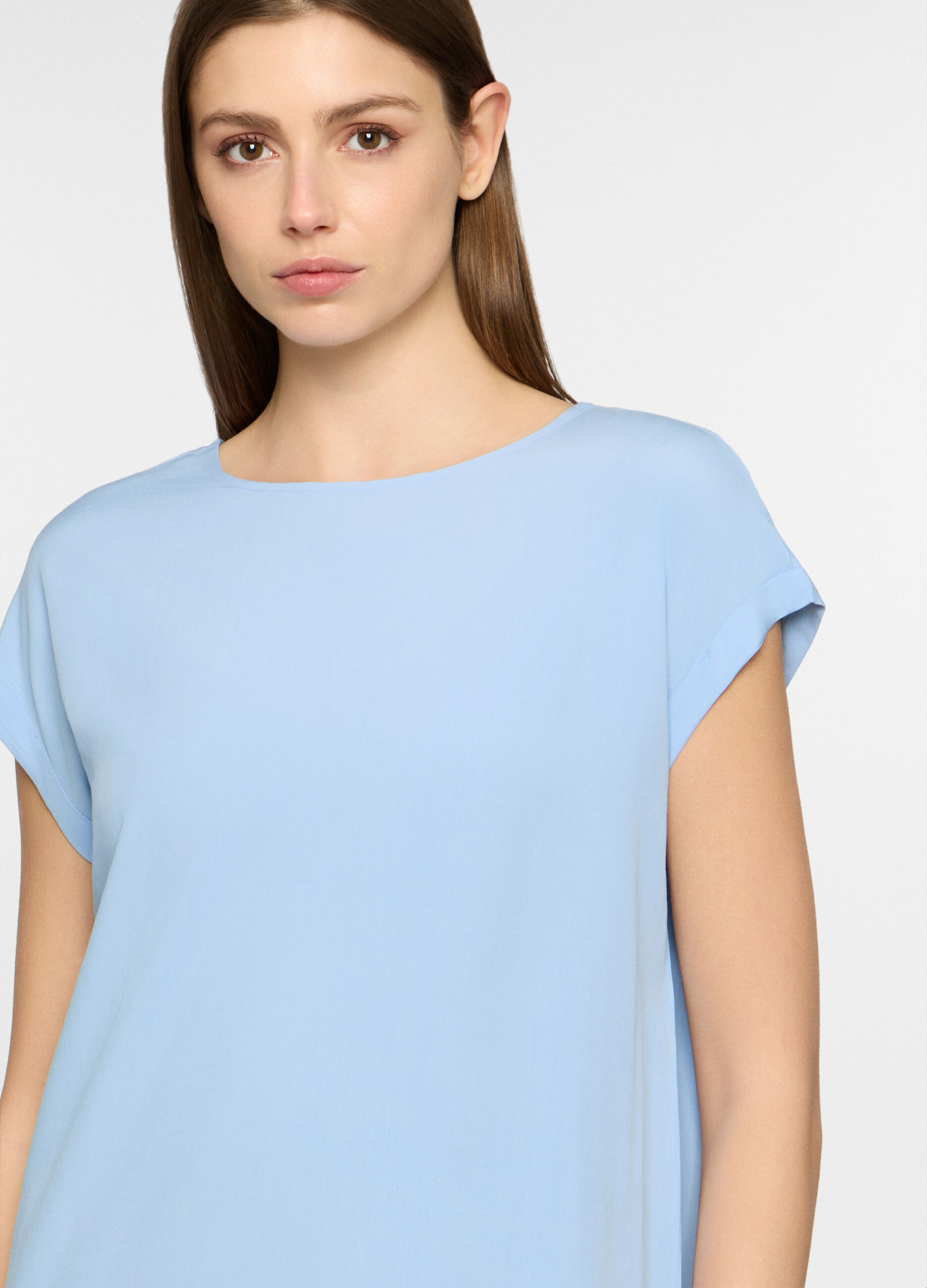 Blusa regular fit con scollo rotondo donna_2