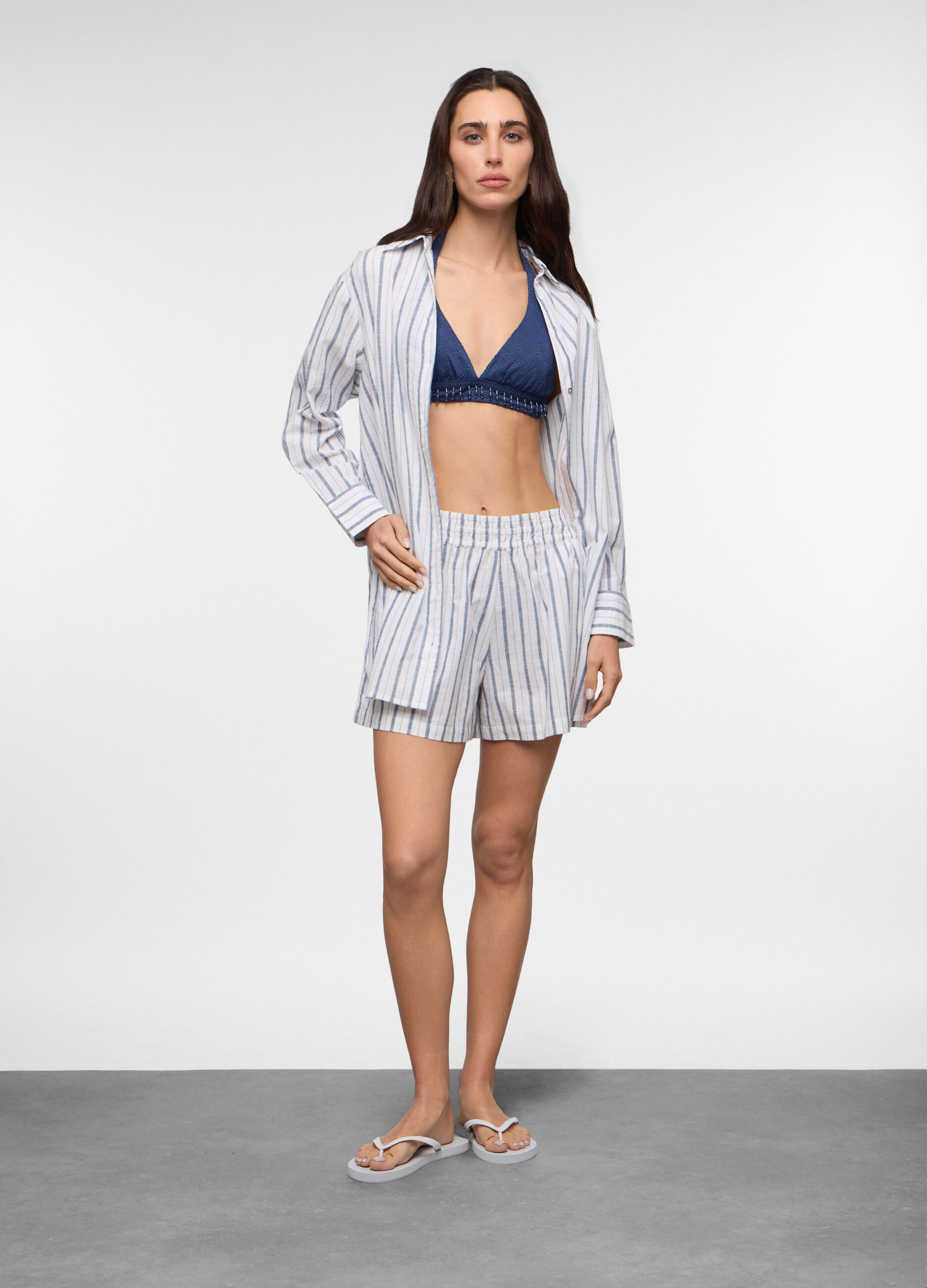 Shorts copricostume in puro cotone donna_0
