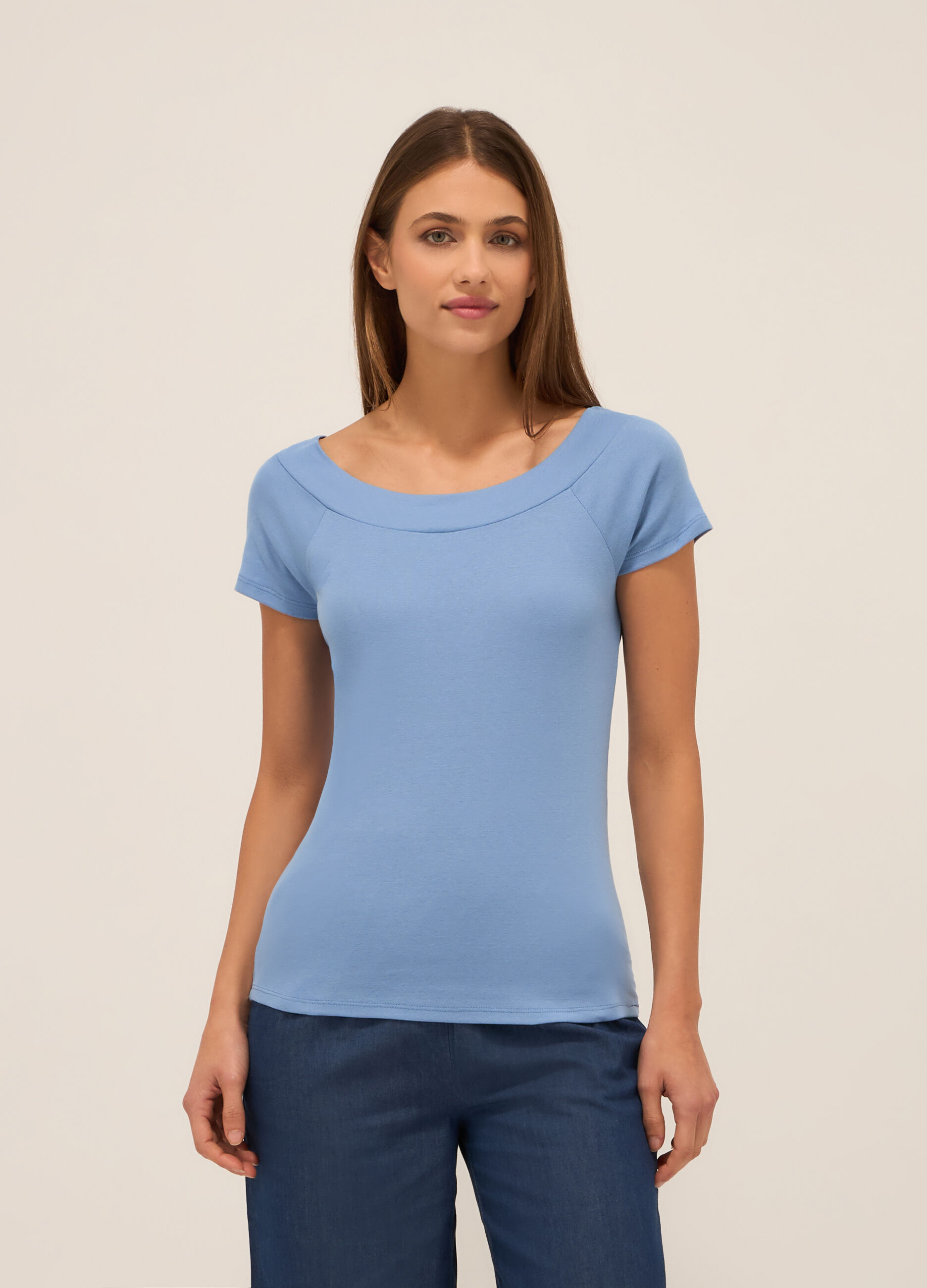 T-shirt in puro cotone donna_0