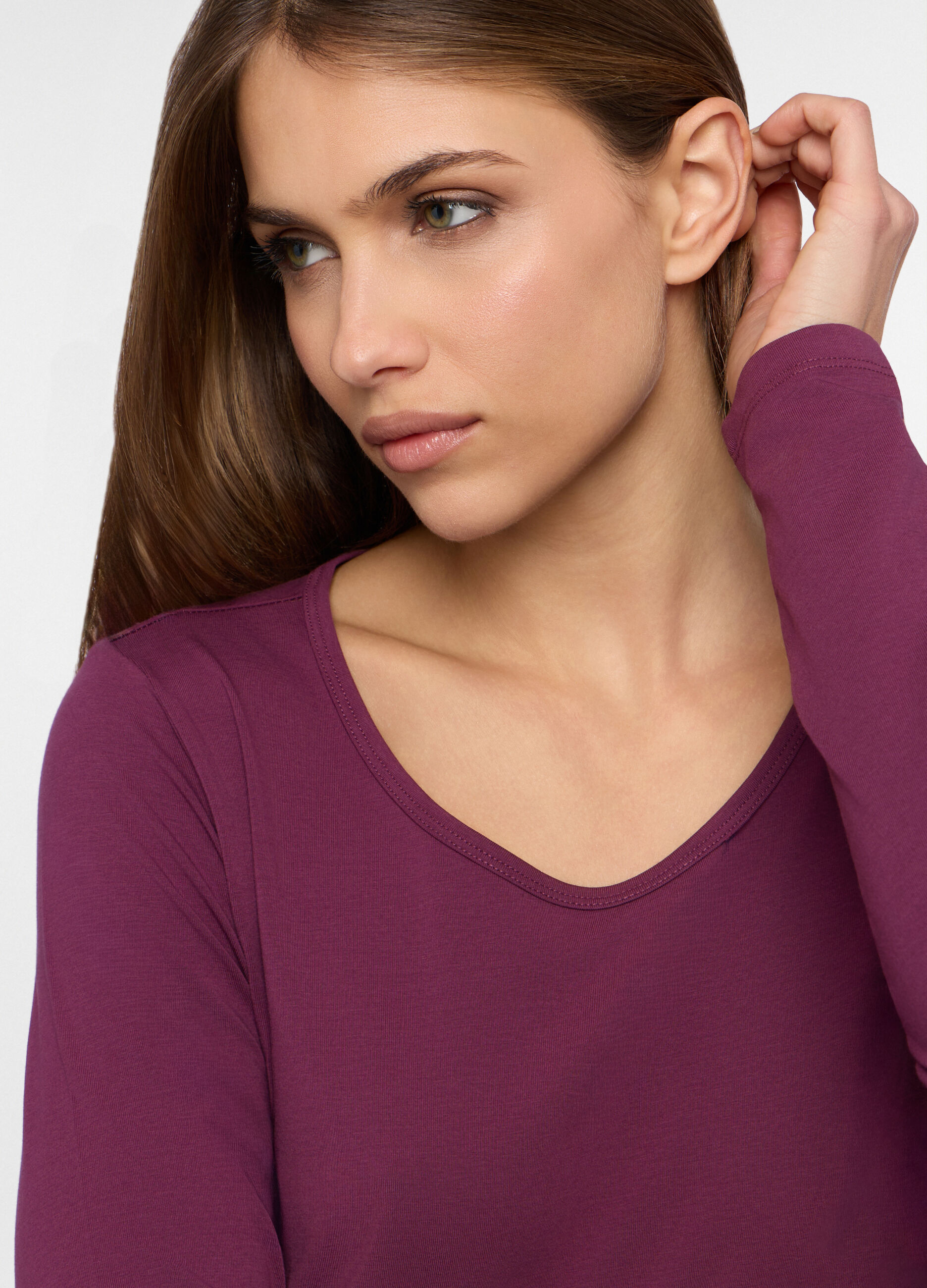 T-shirt girocollo stretch donna_1