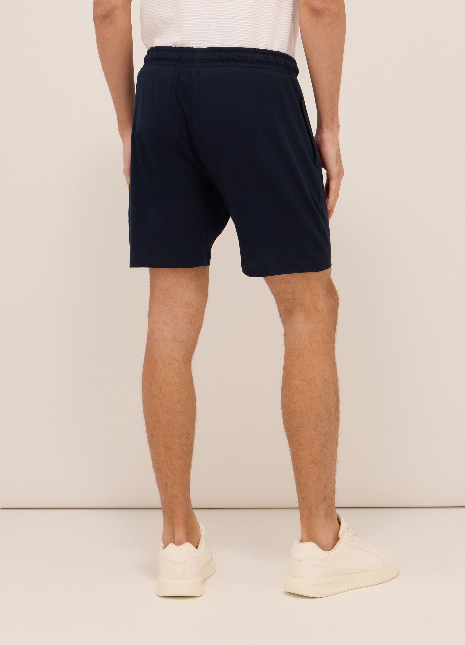 Shorts sportivi in jersey di cotone uomo_1