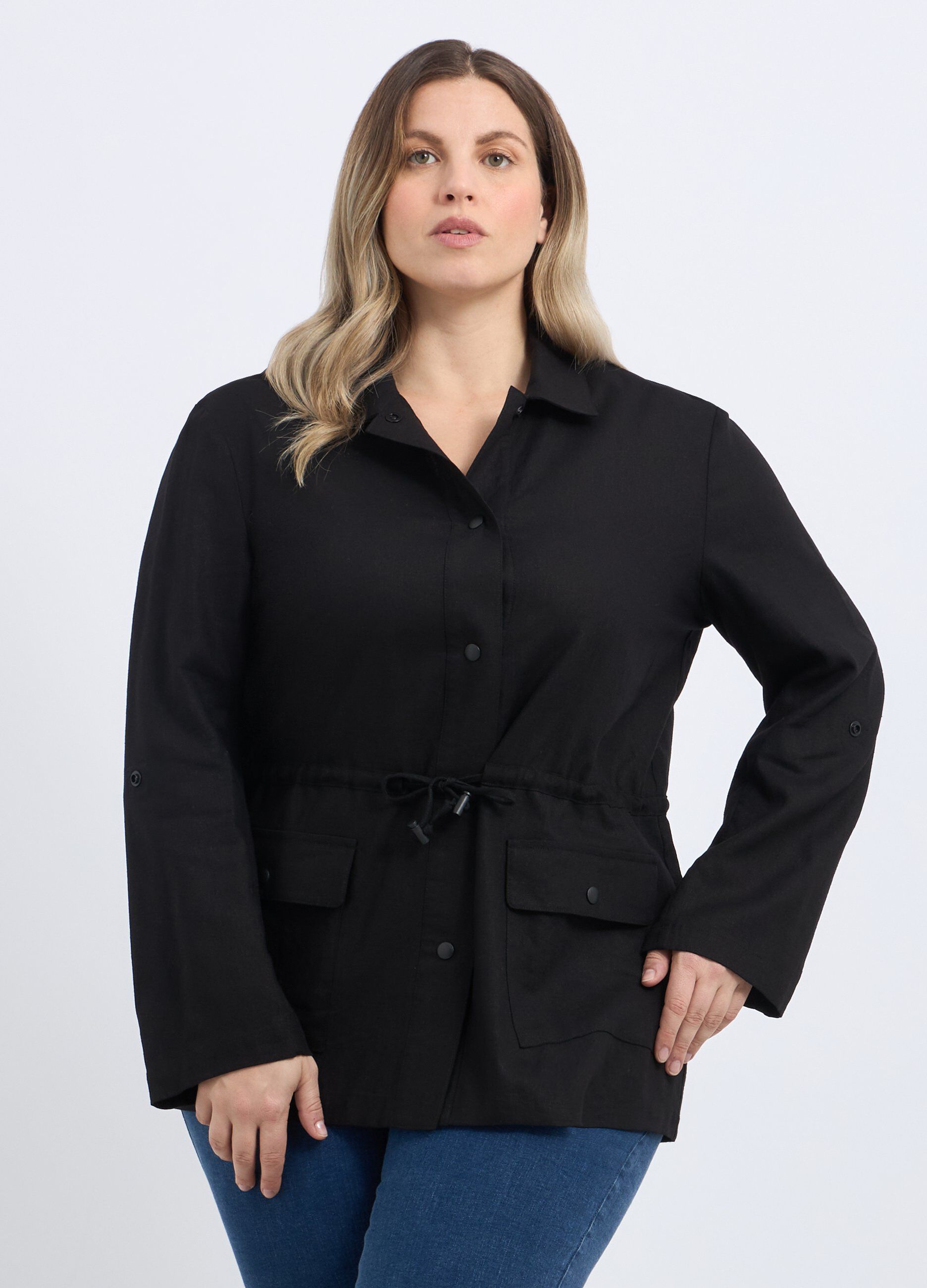 Giacca in misto lino donna curvy_0