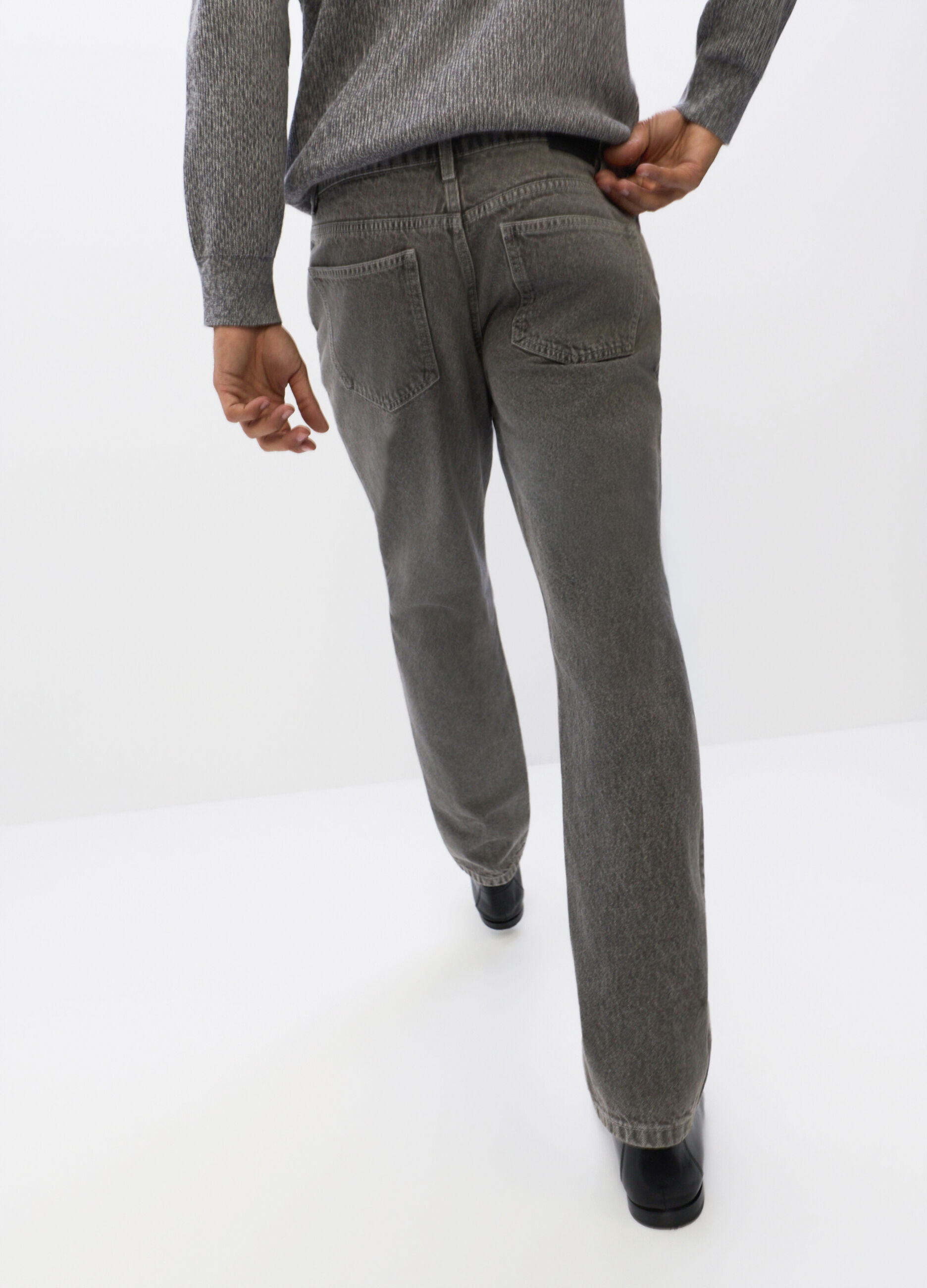 Jeans slim fit in denim di cotone uomo_3
