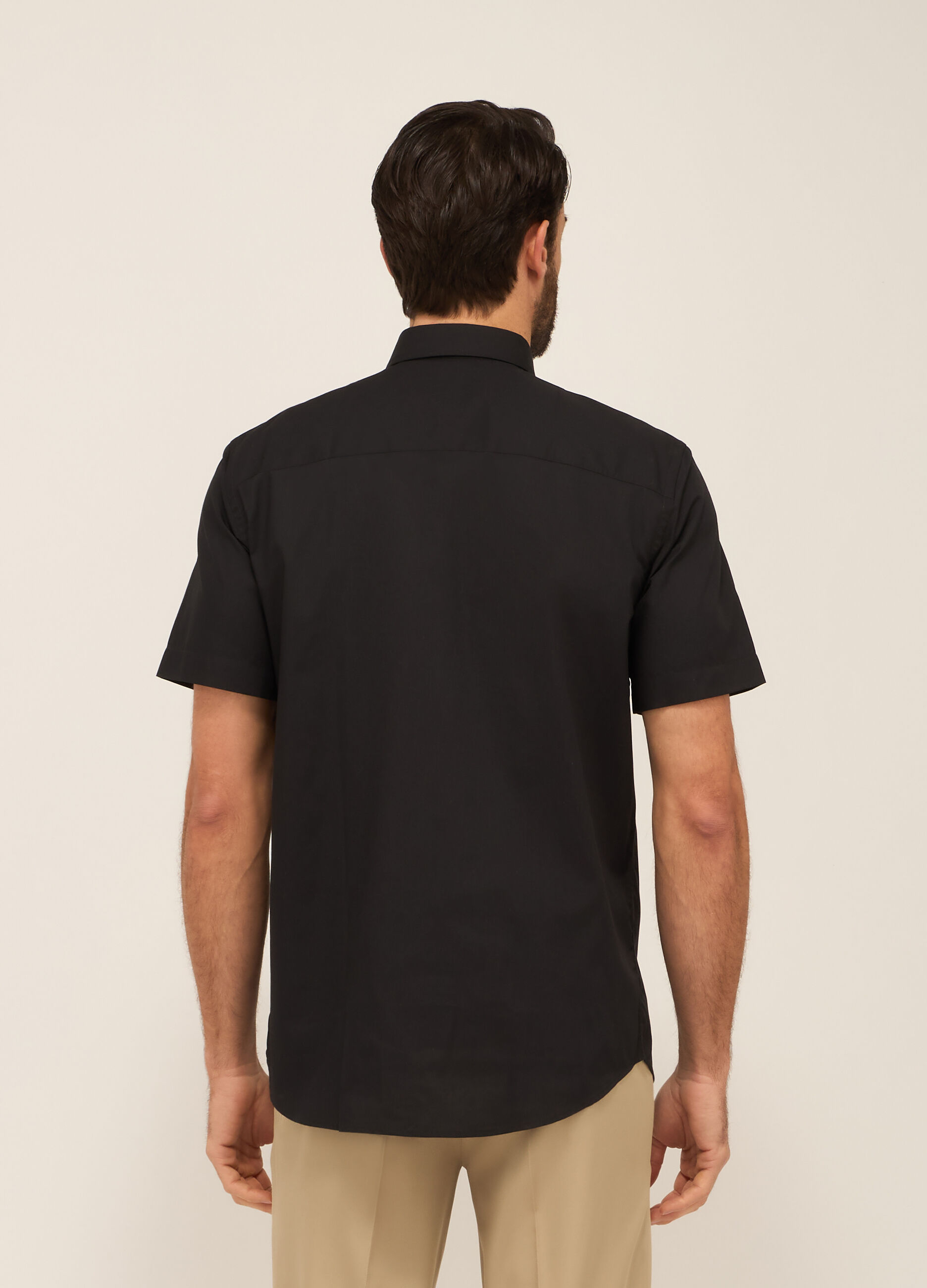 Camicia a maniche corte in misto cotone uomo_1