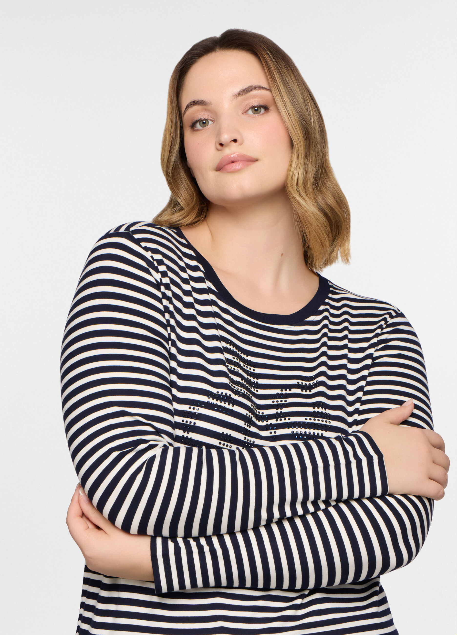 T-shirt girocollo stretch donna curvy_2