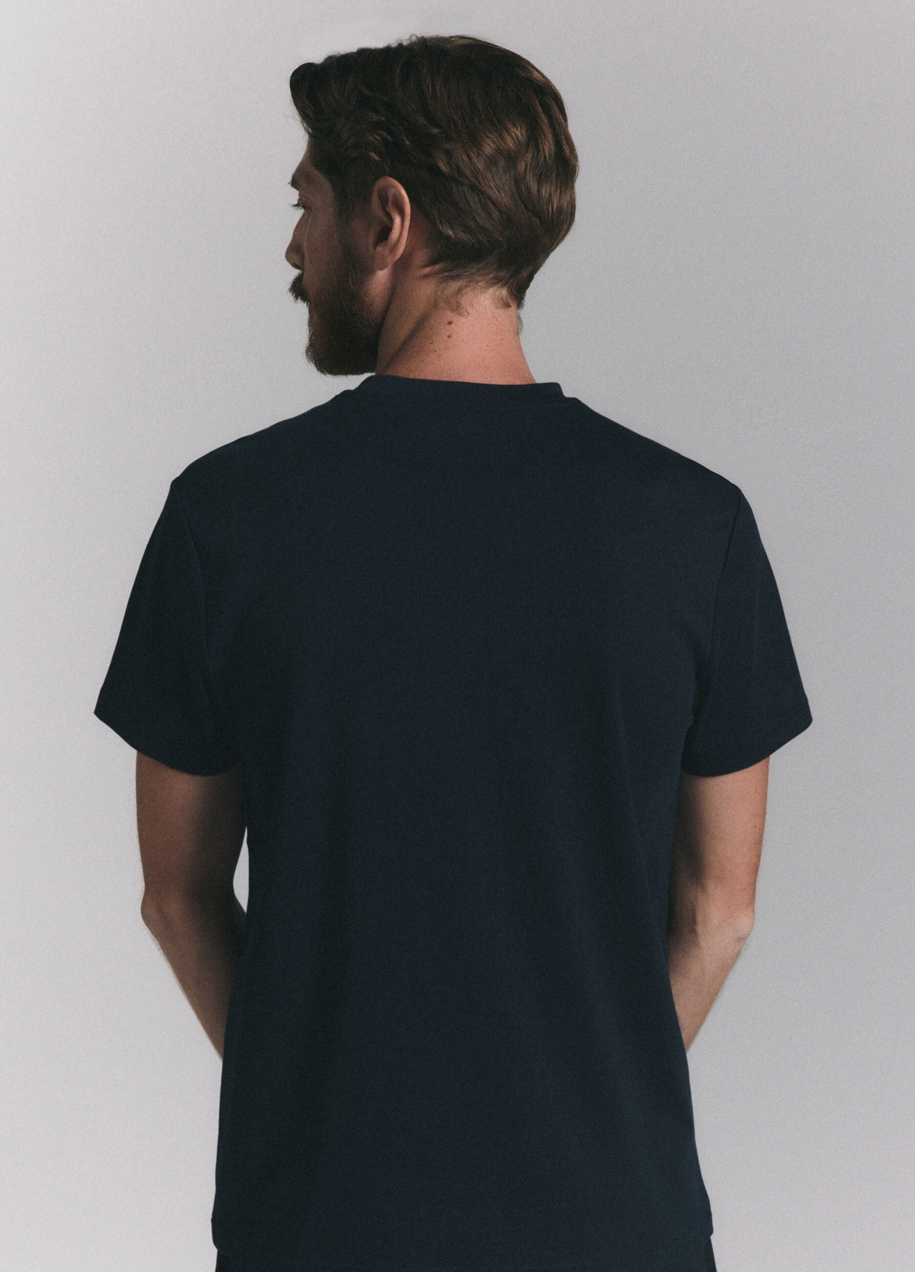 T-shirt girocollo in interlock di cotone uomo_3