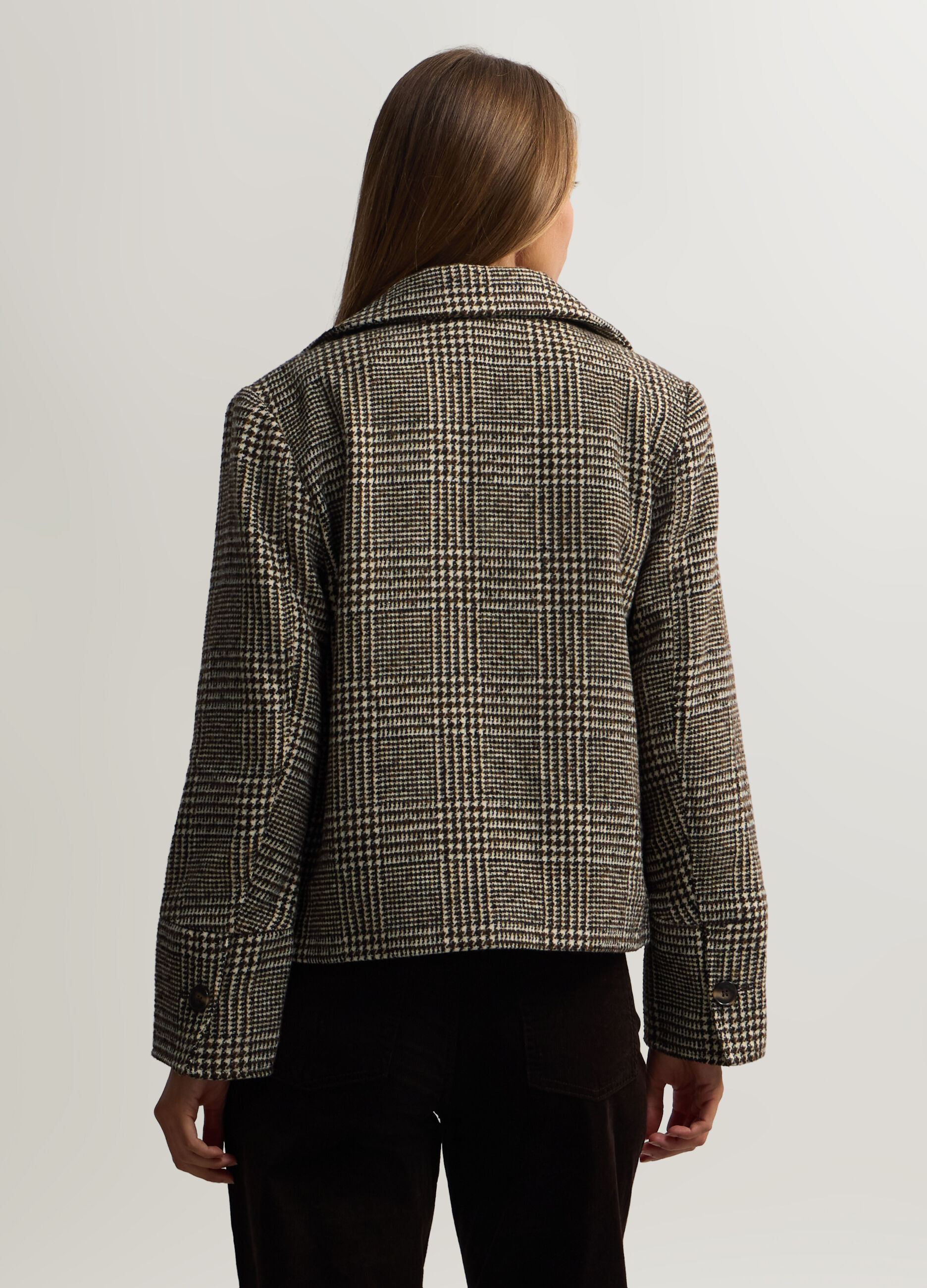Giacca jacquard misto lana donna_1