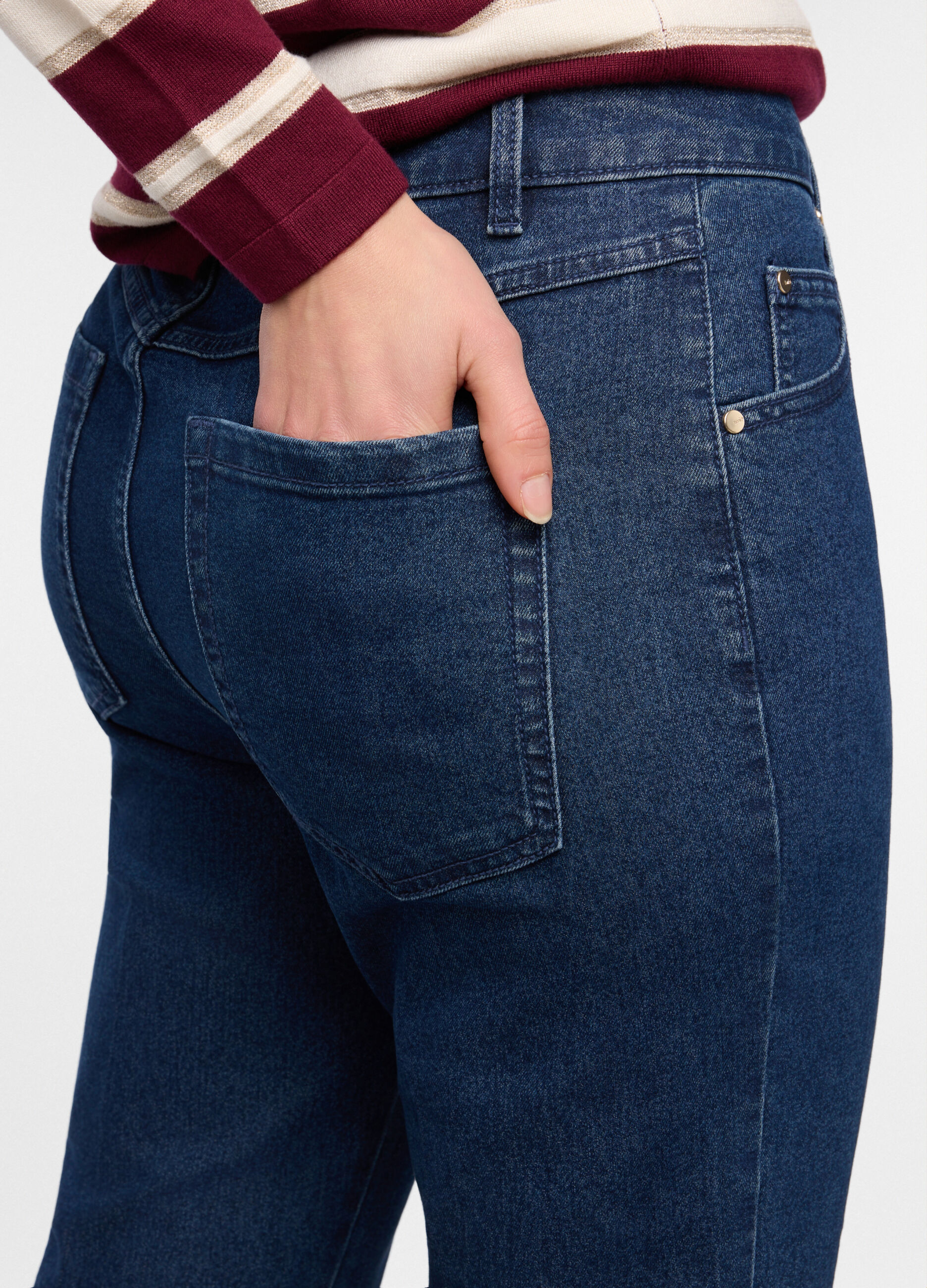 Pantaloni flare fit in denim stretch donna_2