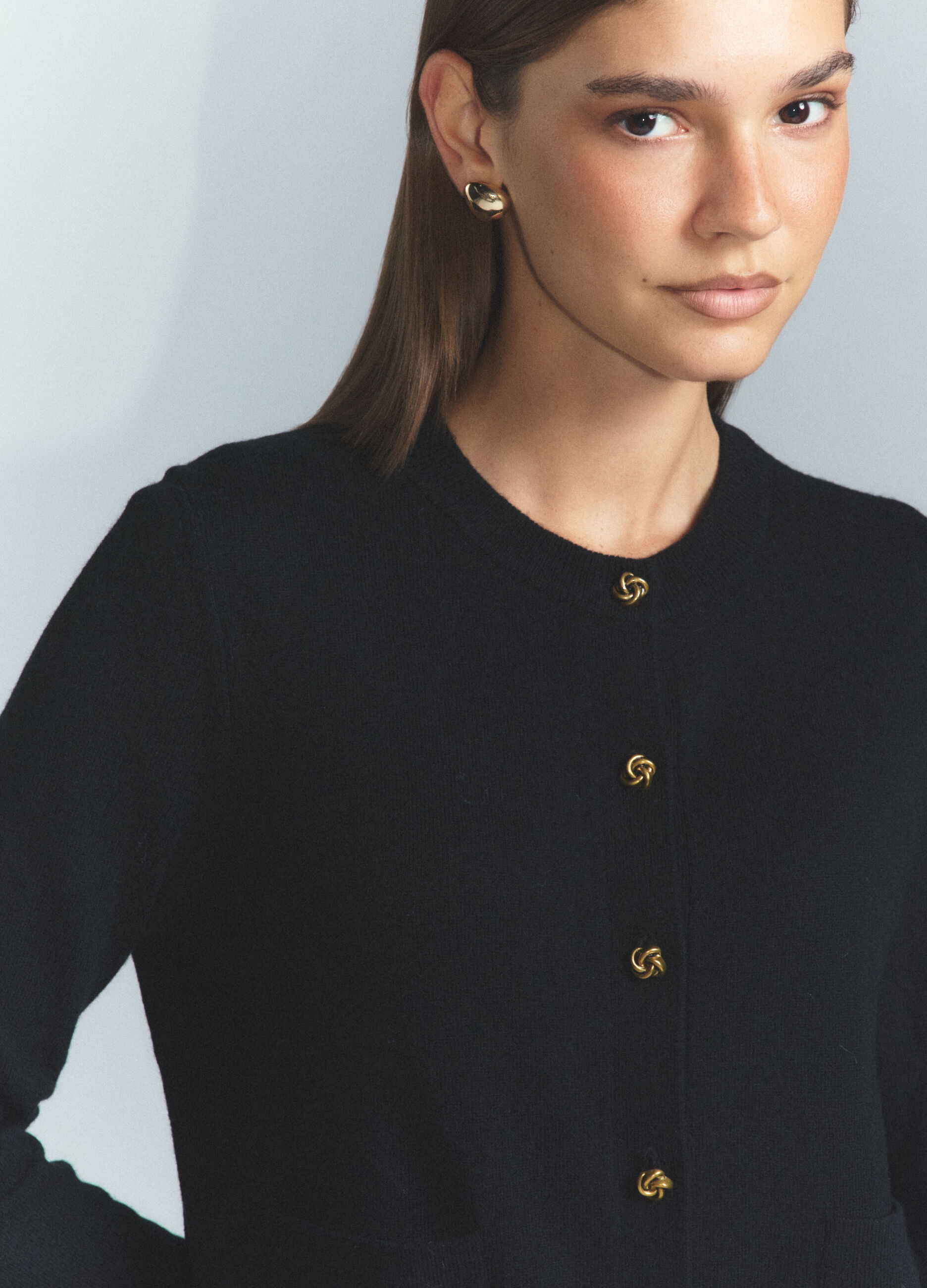 Cardigan girocollo rasato donna_4