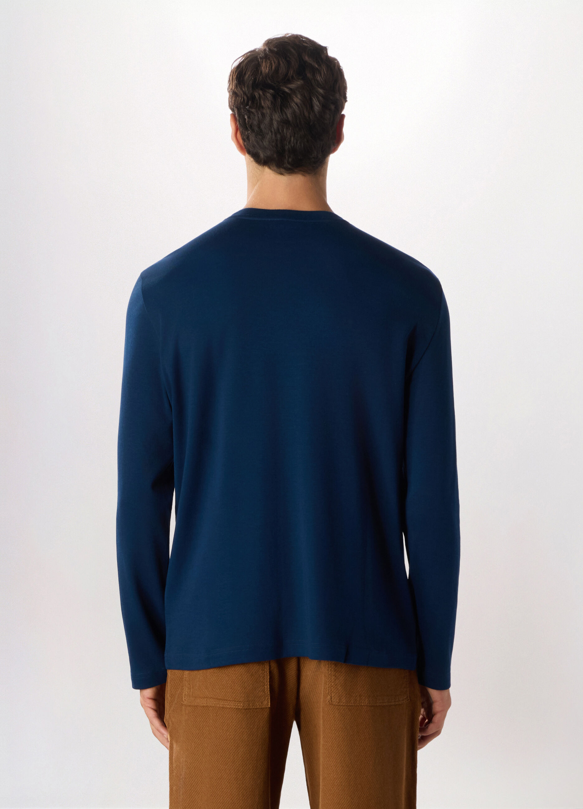 Maglia girocollo in puro cotone uomo_1