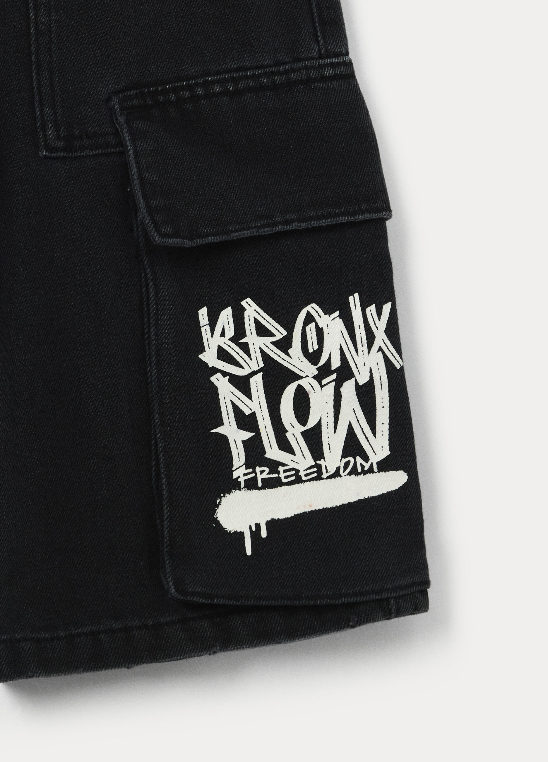 Shorts cargo in denim misto cotone ragazzo_2