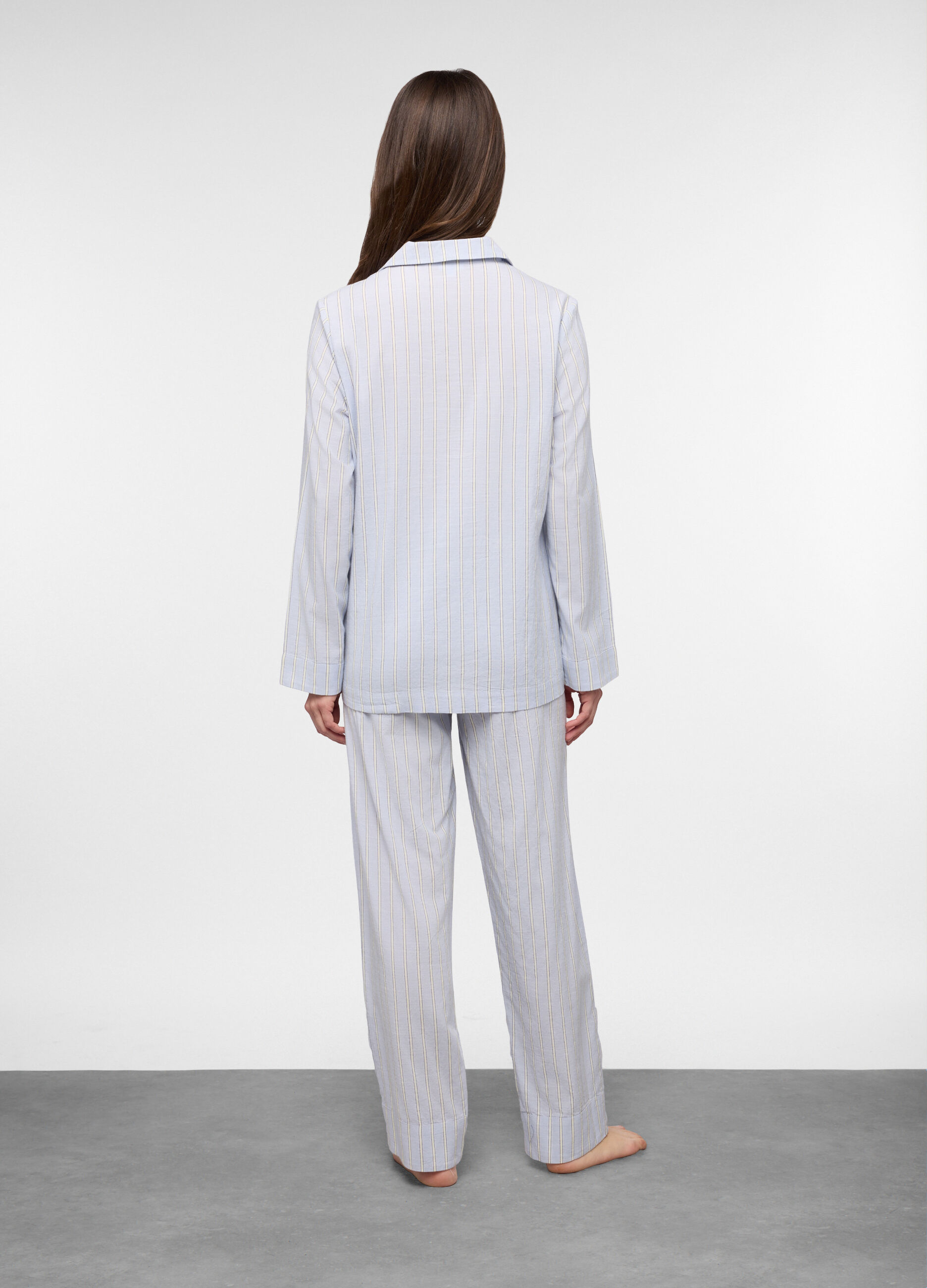 Set pigiama lungo in popeline misto cotone donna_1