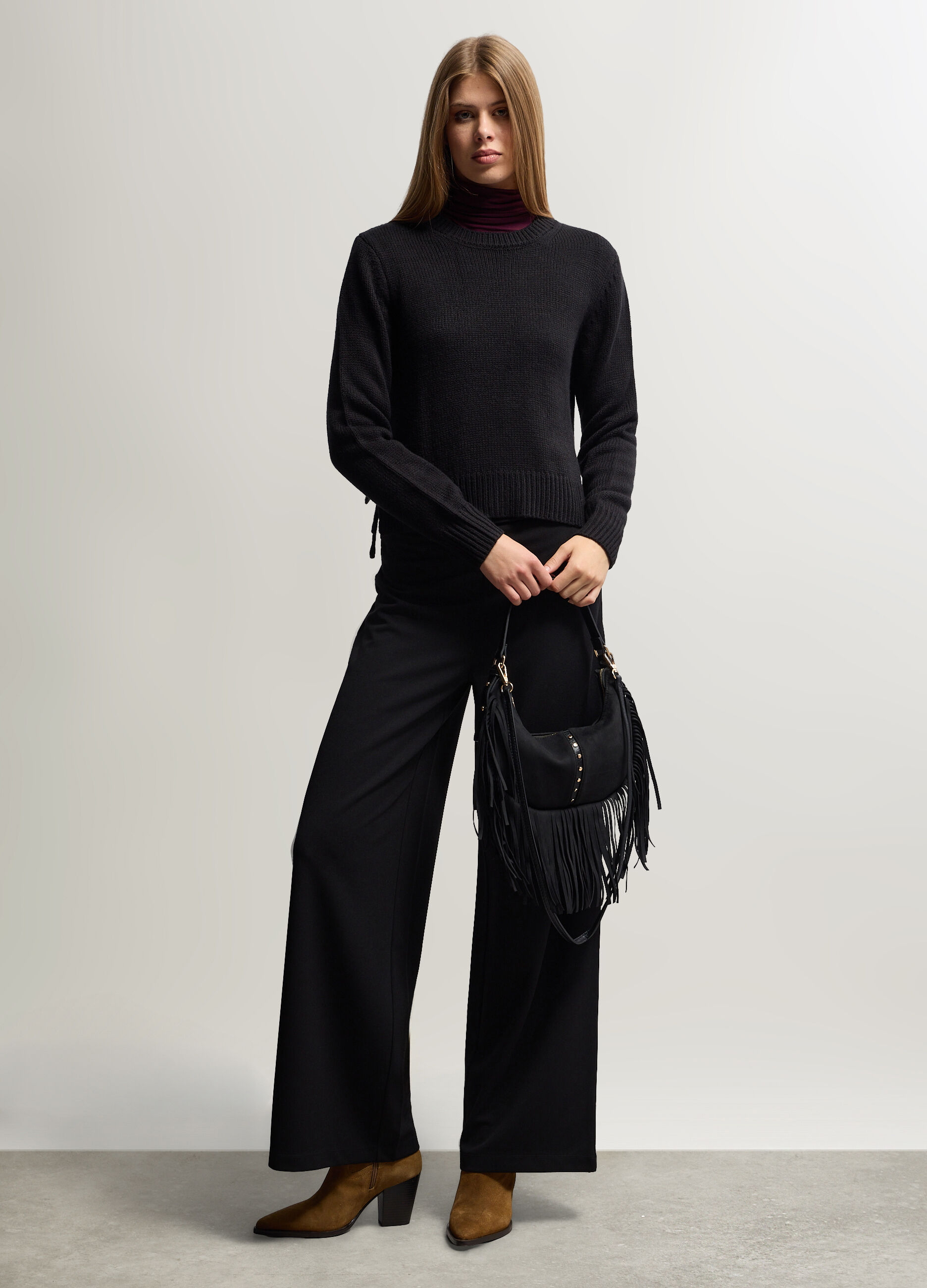 Pantaloni Wide Leg stretch donna_0