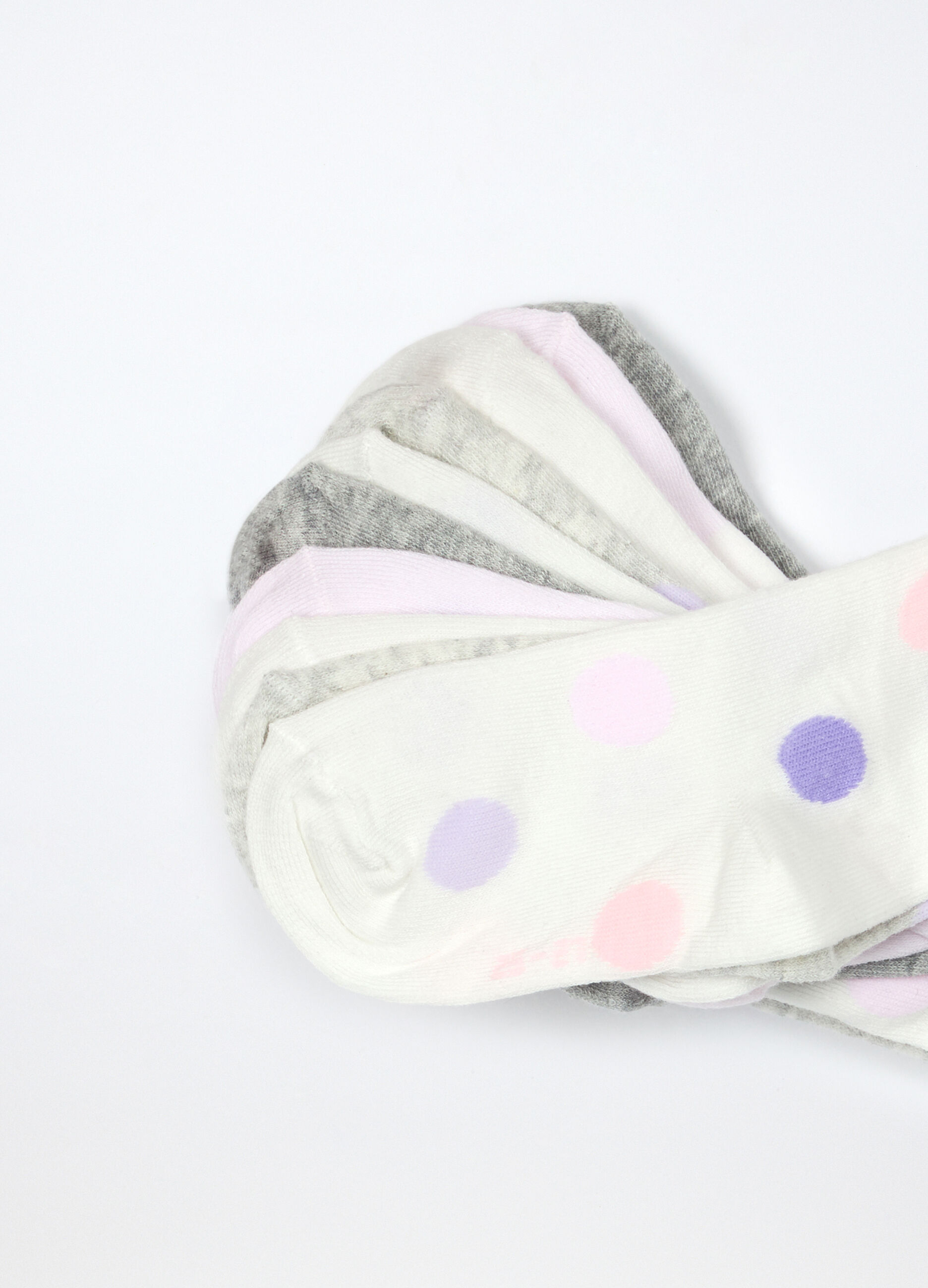 Pack 5 calze lunghe in cotone stretch bambina_2