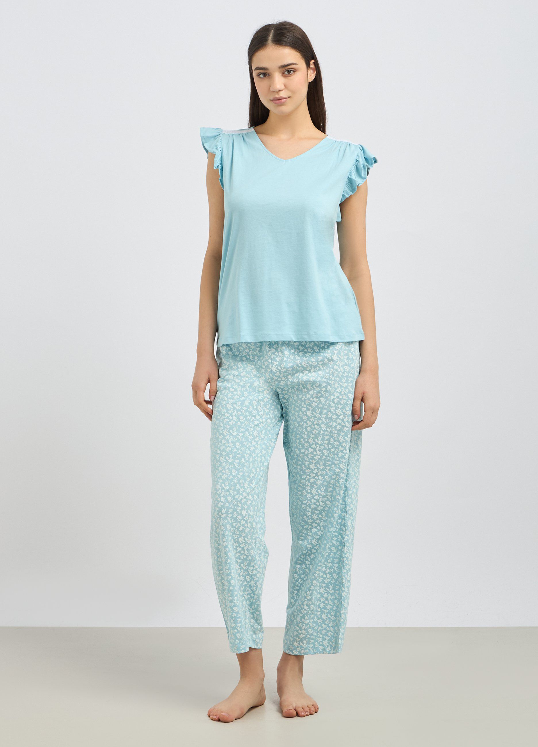 Set pigiama con maniche ad aletta donna_0
