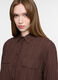 Camicia con fit over con collo classico in misto lino donna_2