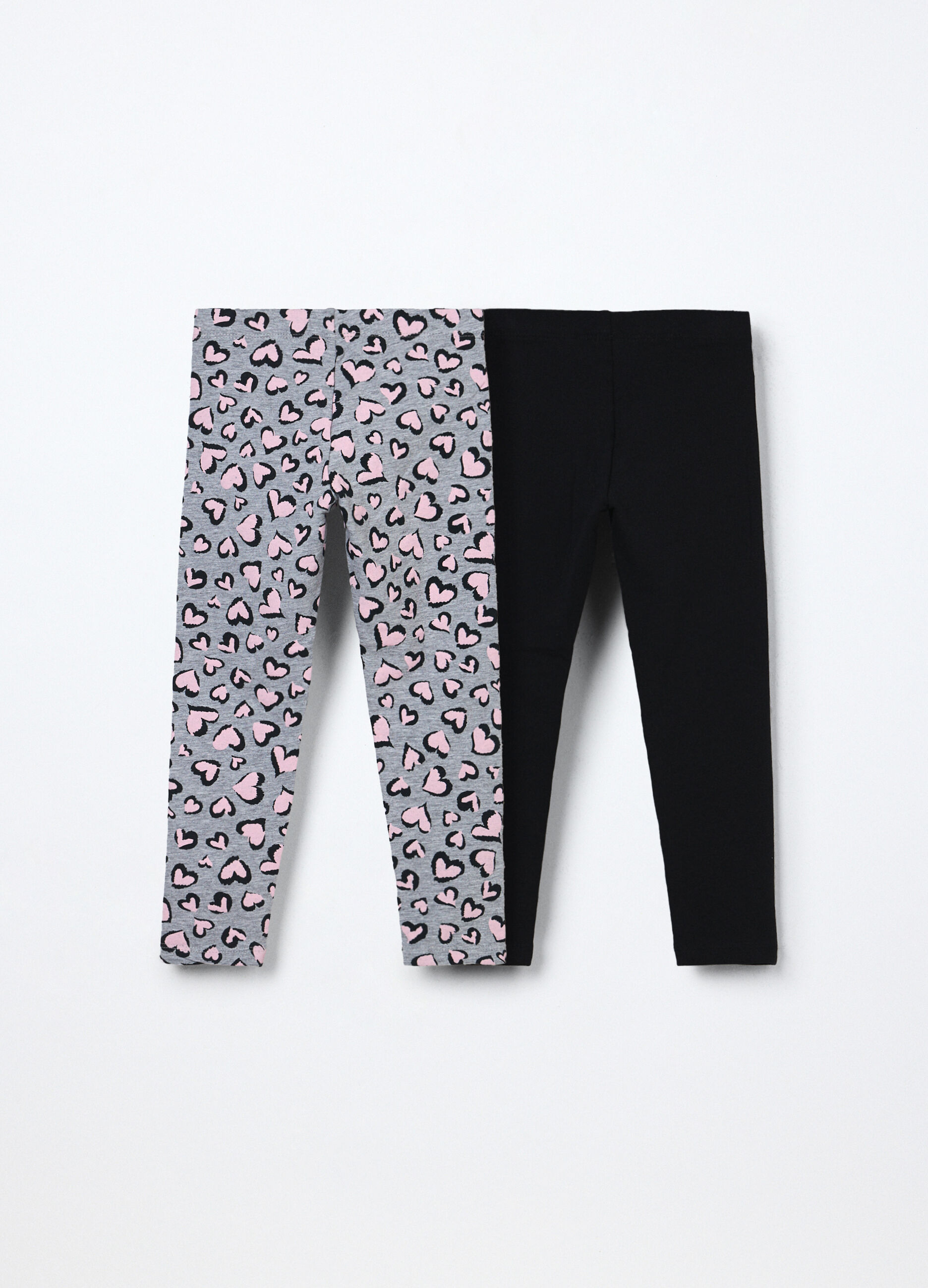 Pack 2 leggings in french terry di cotone stretch bambina_1