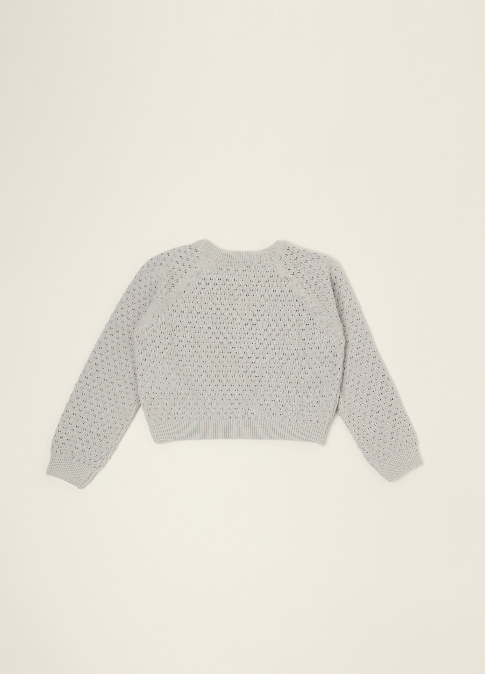 Cardigan grigio in puro cotone_1