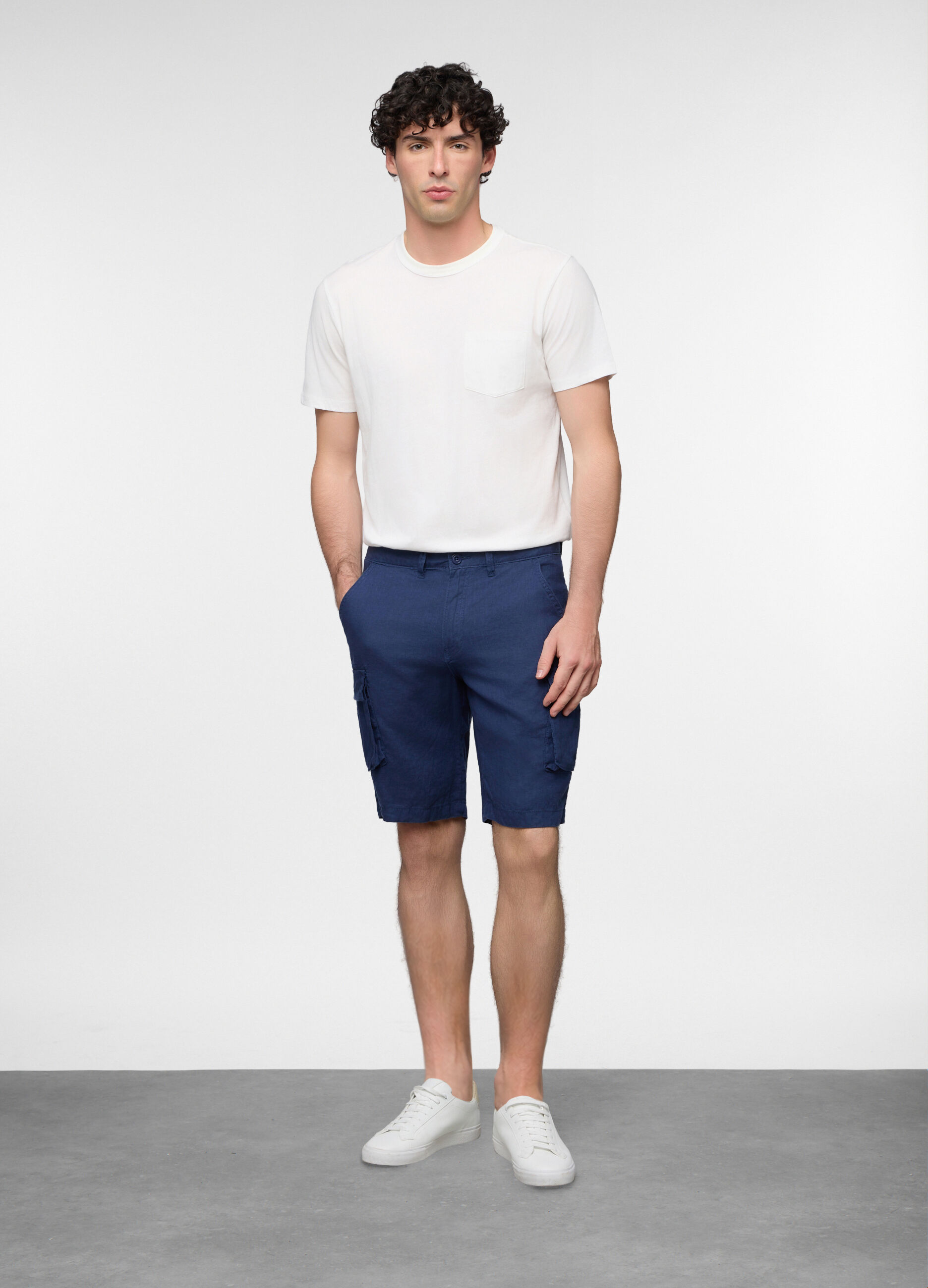 Bermuda cargo in lino uomo_0