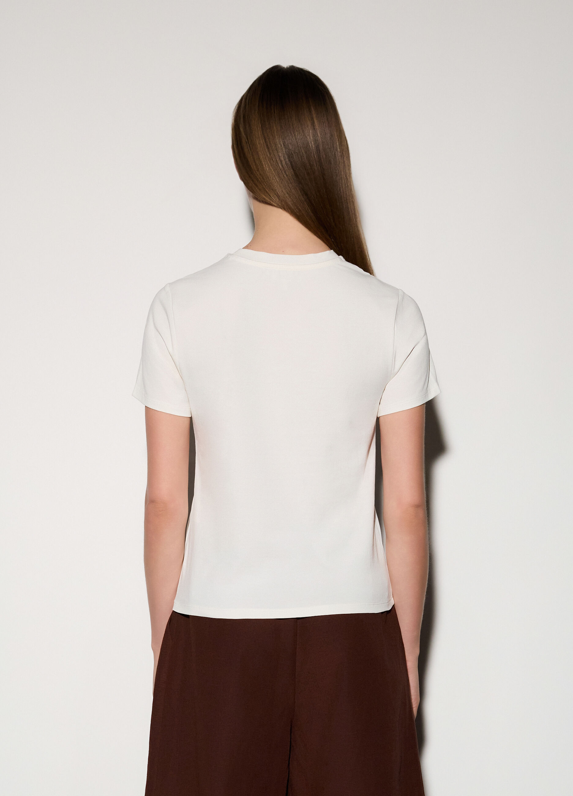 T-shirt girocollo stretch donna_2