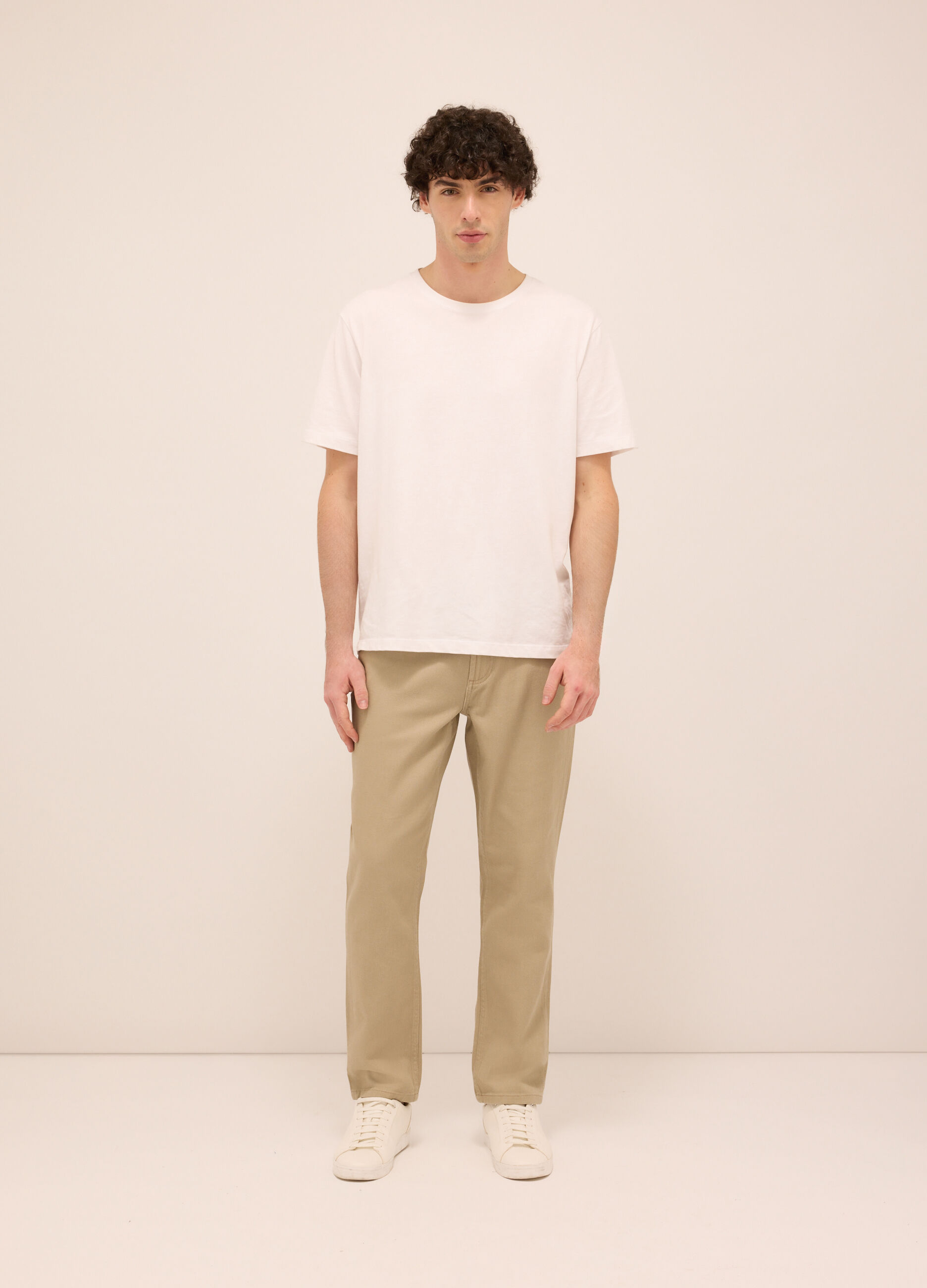 Pantalone 5 tasche in twill di cotone uomo