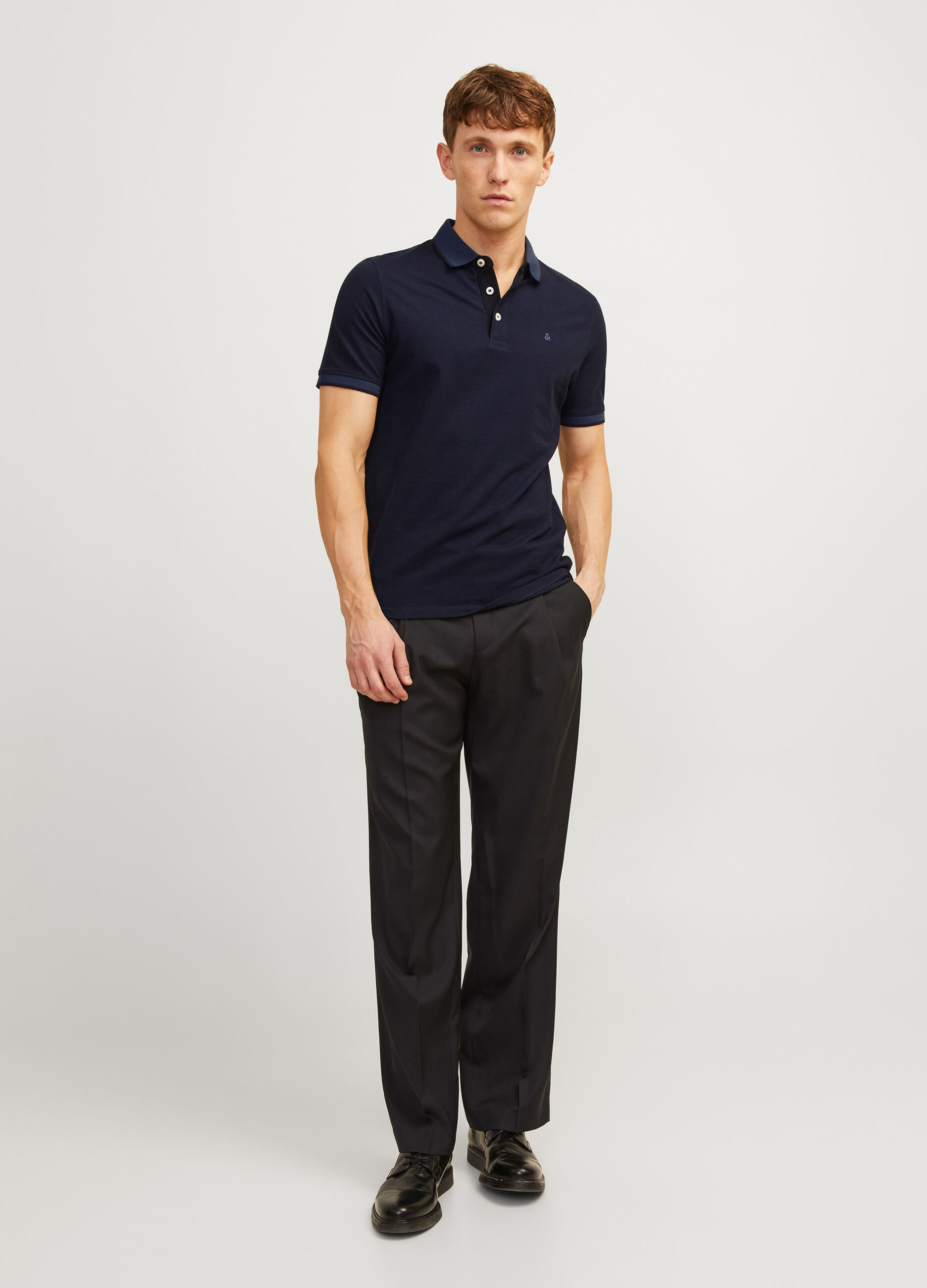 Polo slim fit con dettagli a contrasto uomo_2