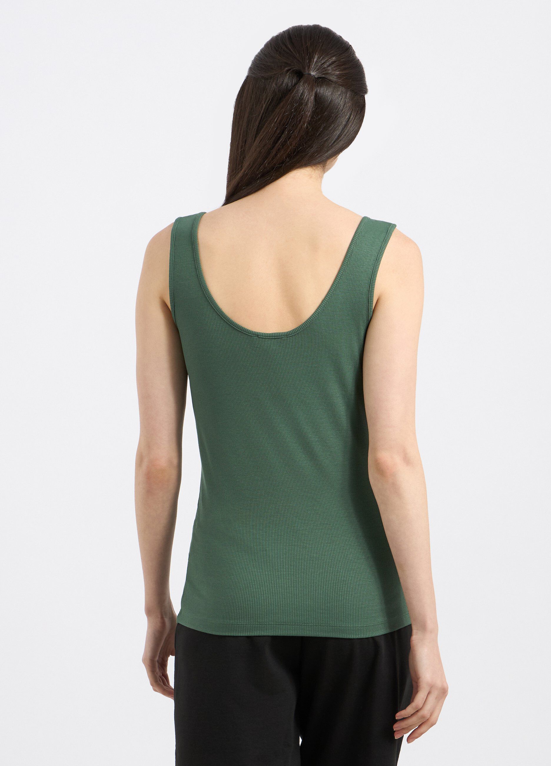 Canotta in costina di viscosa stretch donna_1