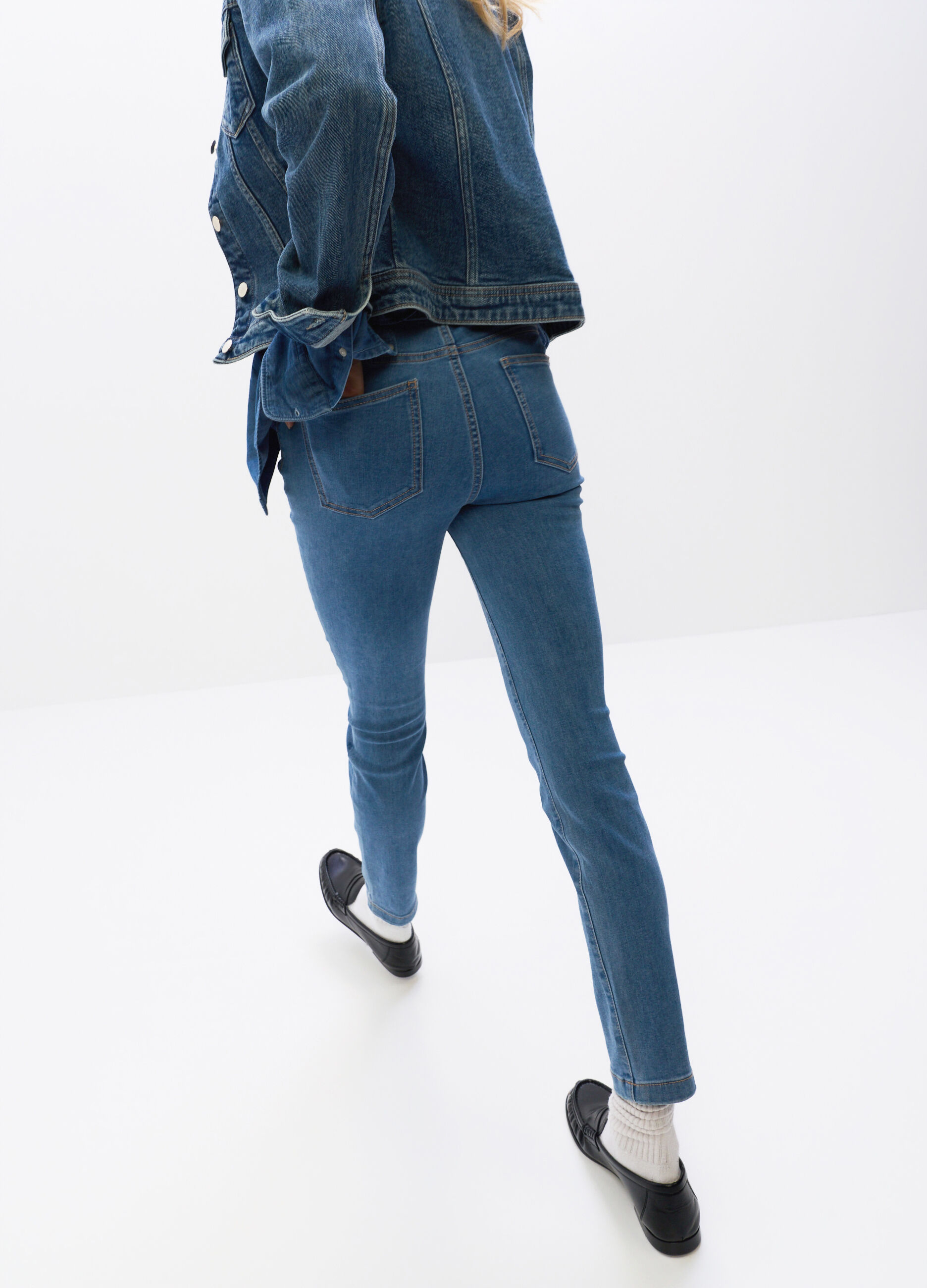 Jeggings Skinny Fit in denim stretch misto cotone donna_1