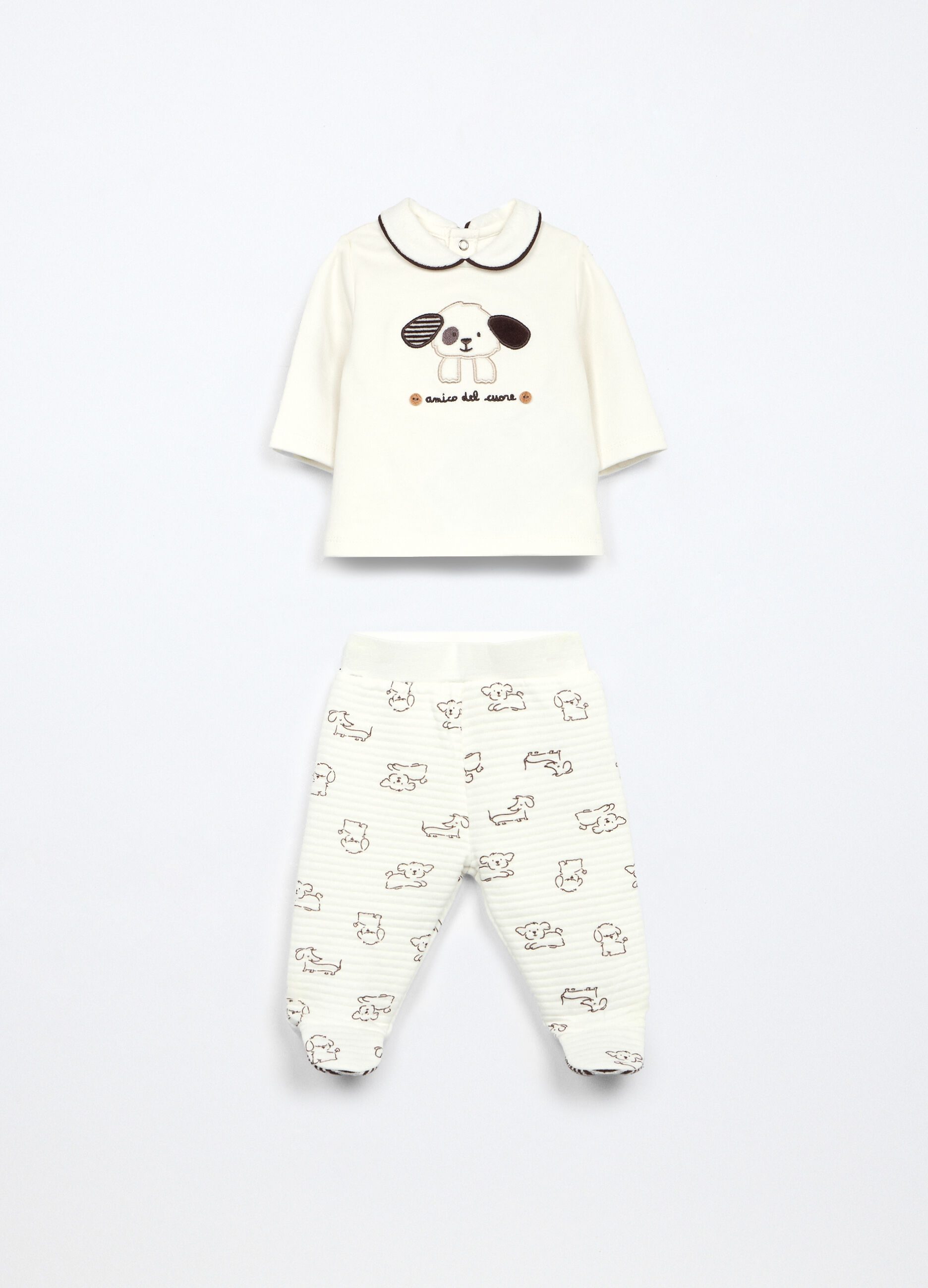 Set in misto cotone fleece neonato_0