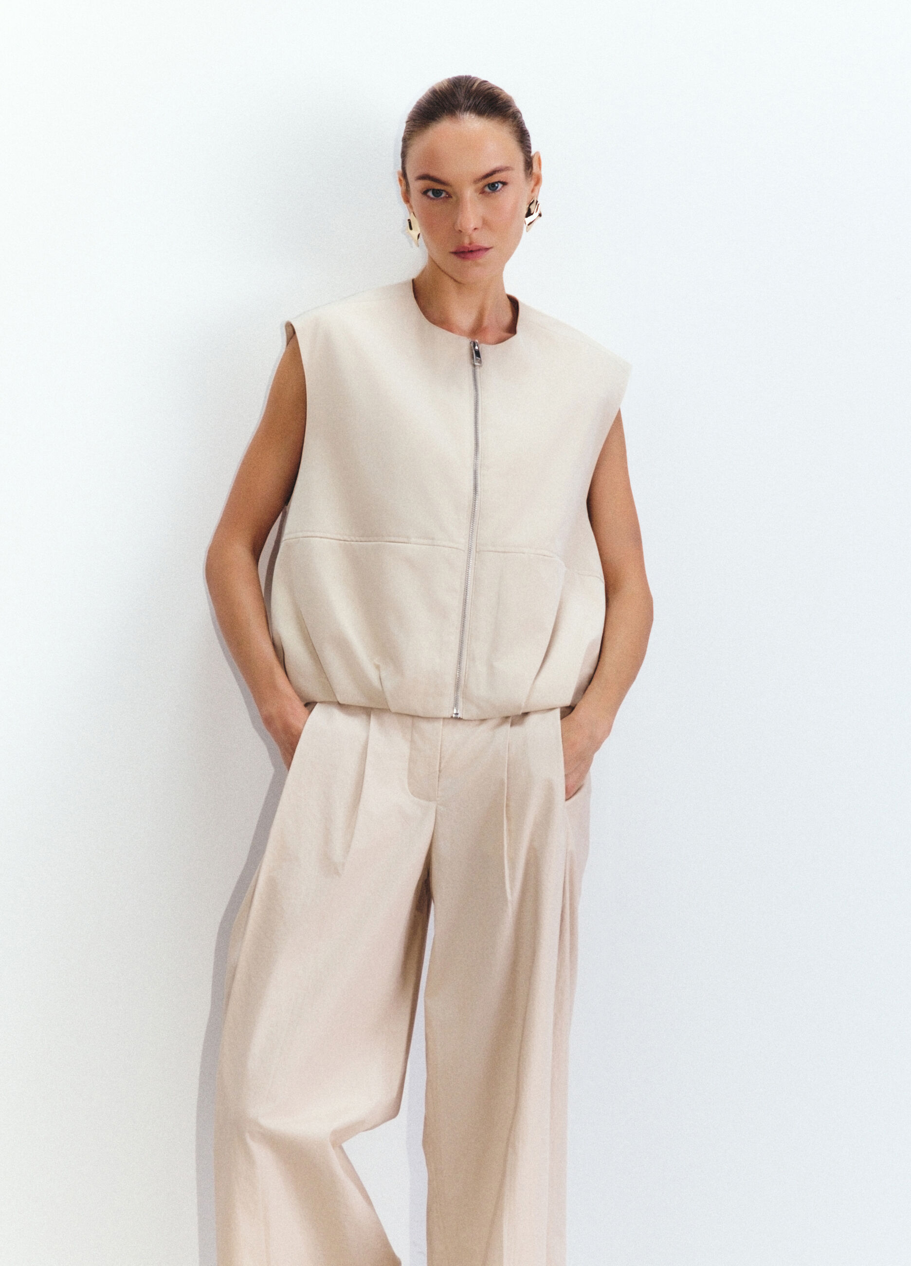 Gilet girocollo Slim Fit donna_1