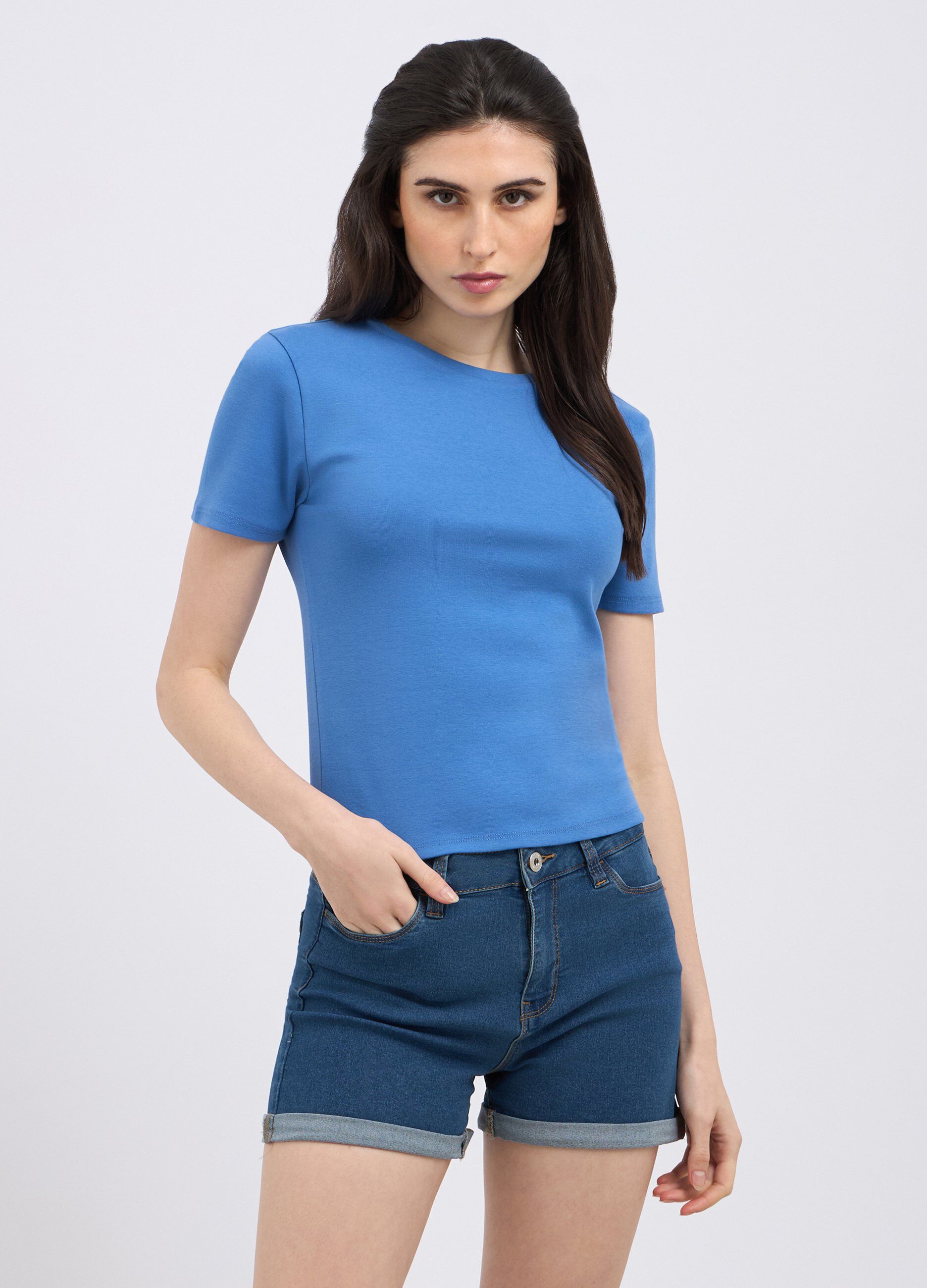 T-shirt in cotone stretch donna_0