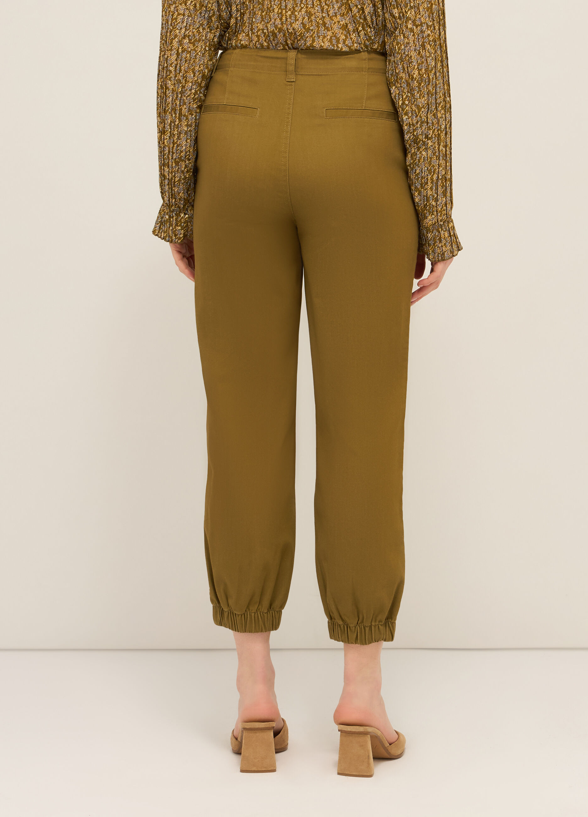 Pantaloni in misto cotone stretch donna_1