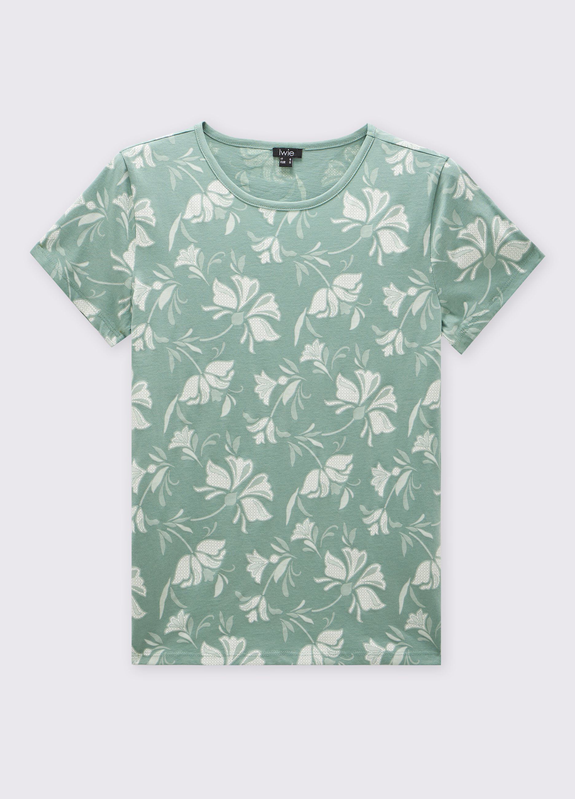 T-shirt in puro cotone con stampa donna_0