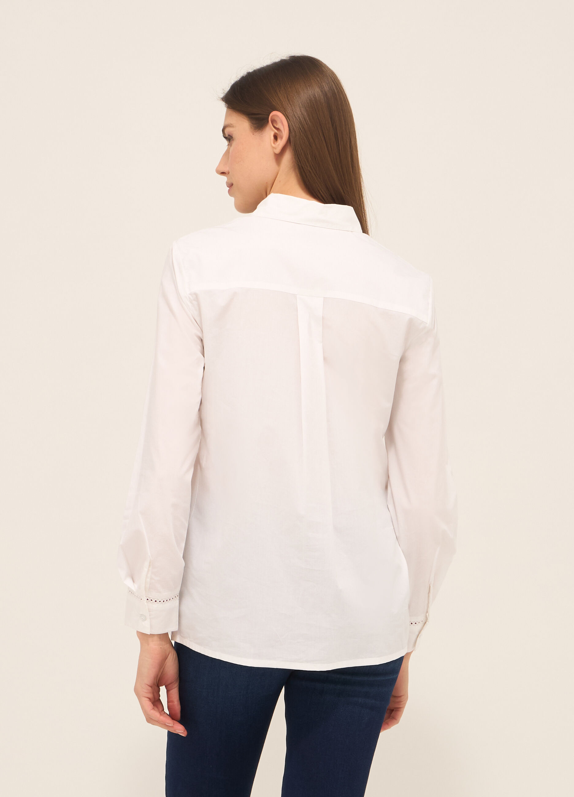 Camicia in puro cotone con ricamo donna_1
