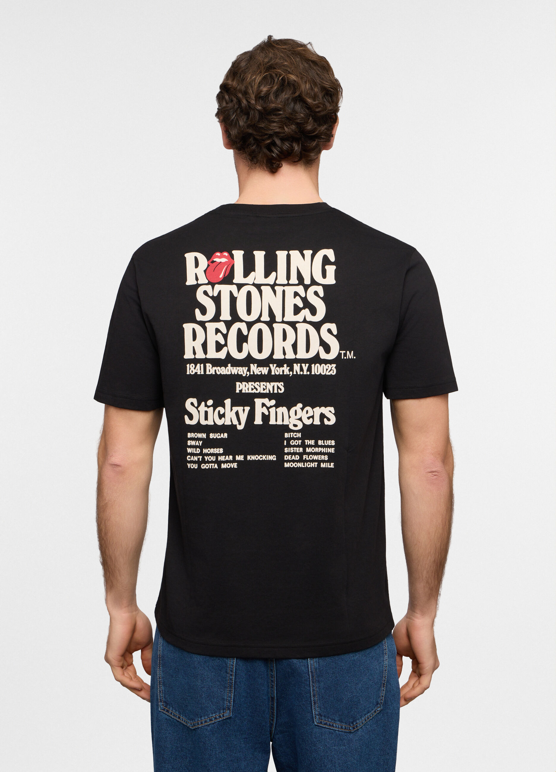 T-shirt girocollo con stampa Rolling Stones uomo_1