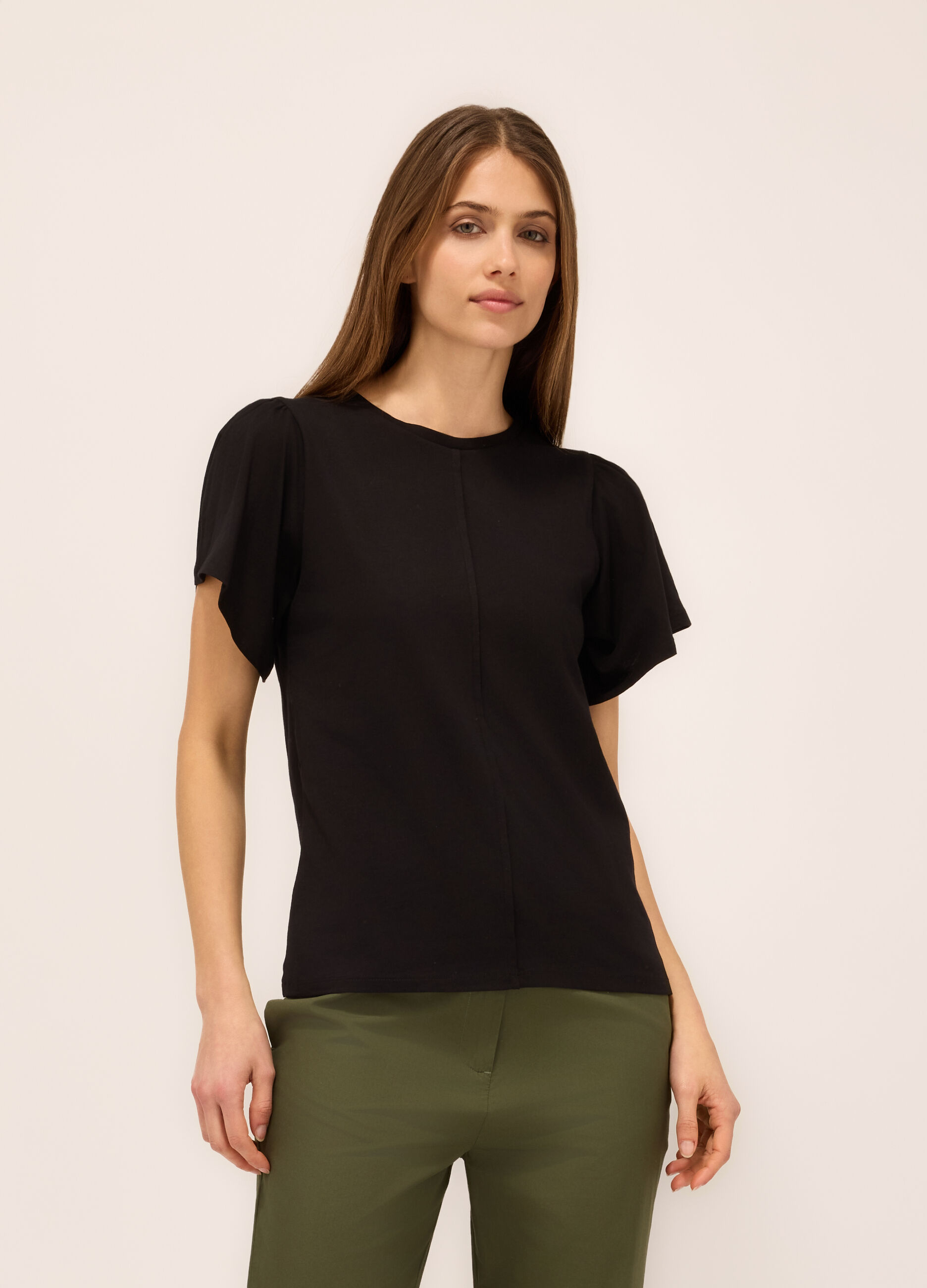 T-shirt in jersey di puro cotone donna_0