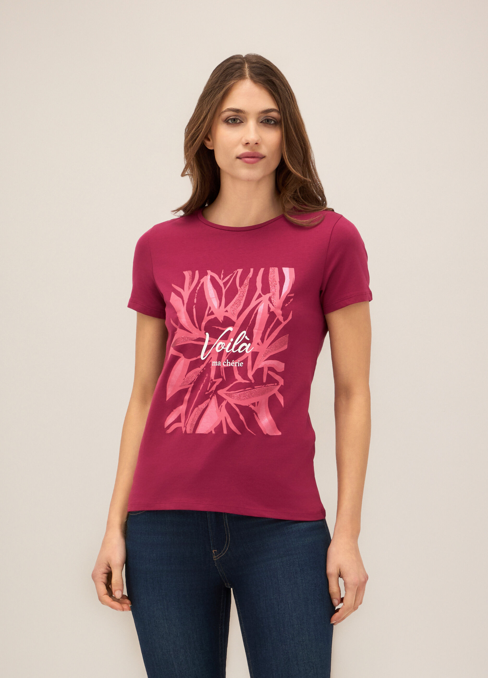 T-shirt in cotone stretch donna_0