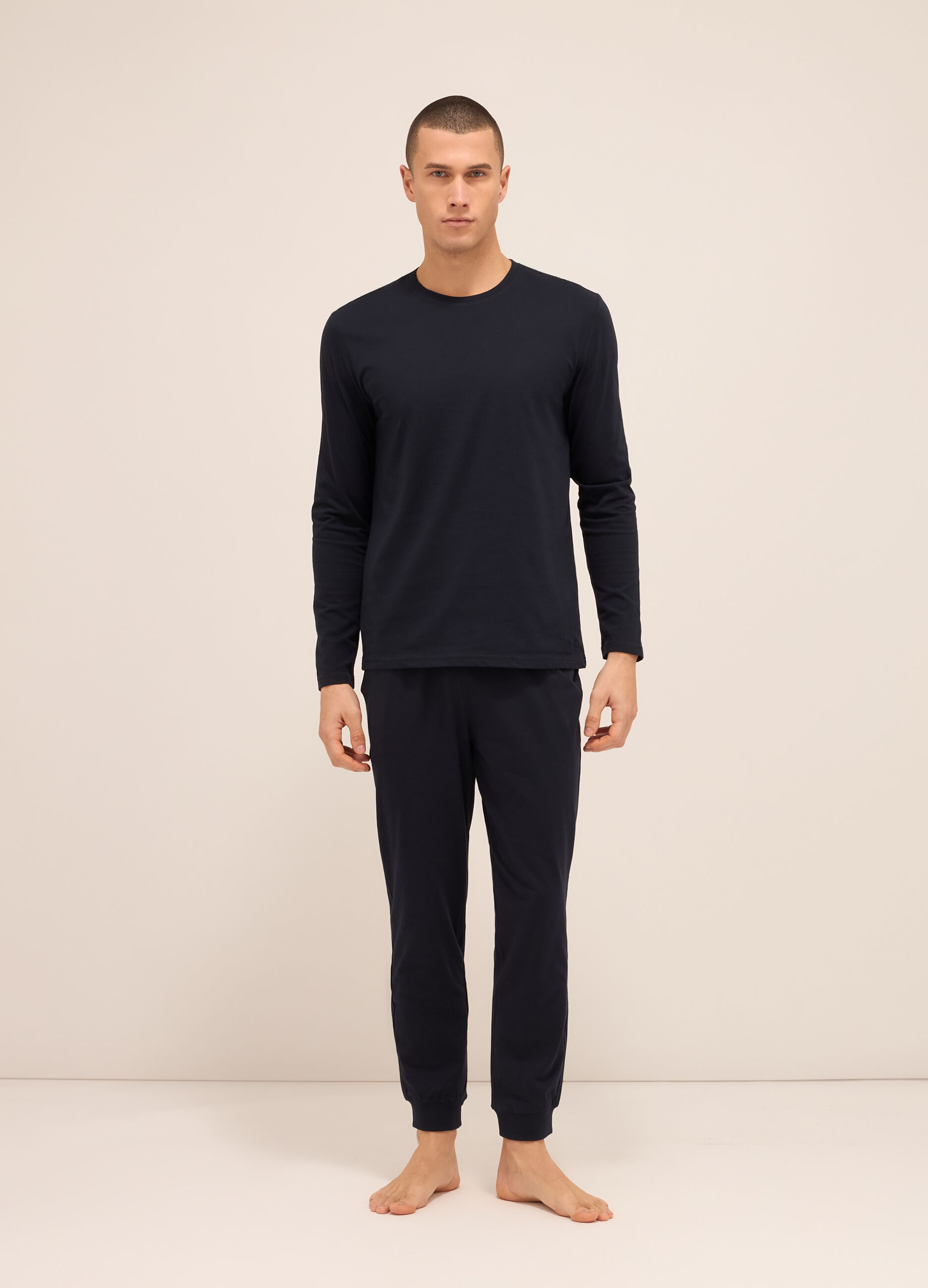 Pantaloni del pigiama in cotone con coulisse uomo_0