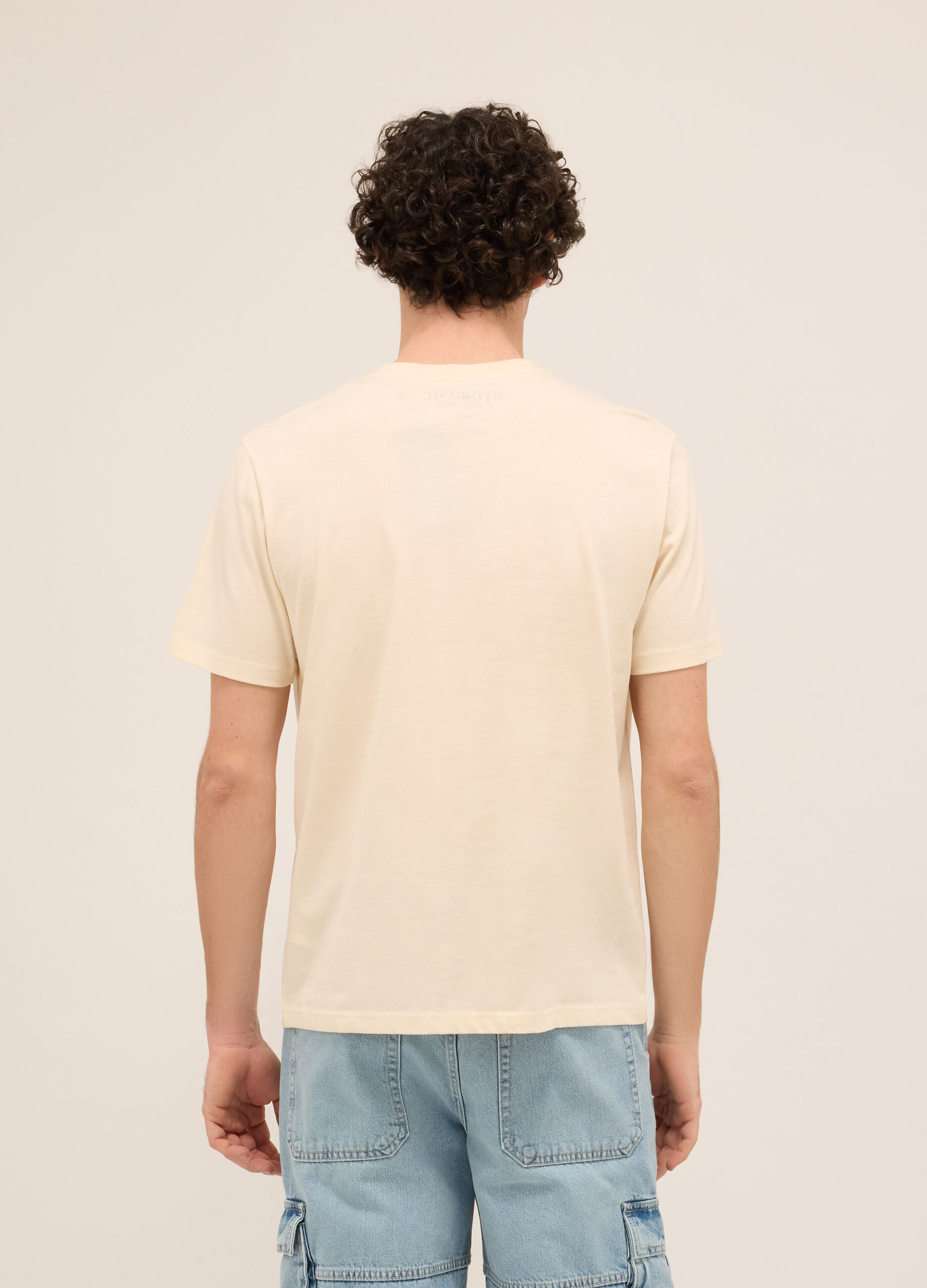 T-shirt girocollo in puro cotone con stampa uomo_1