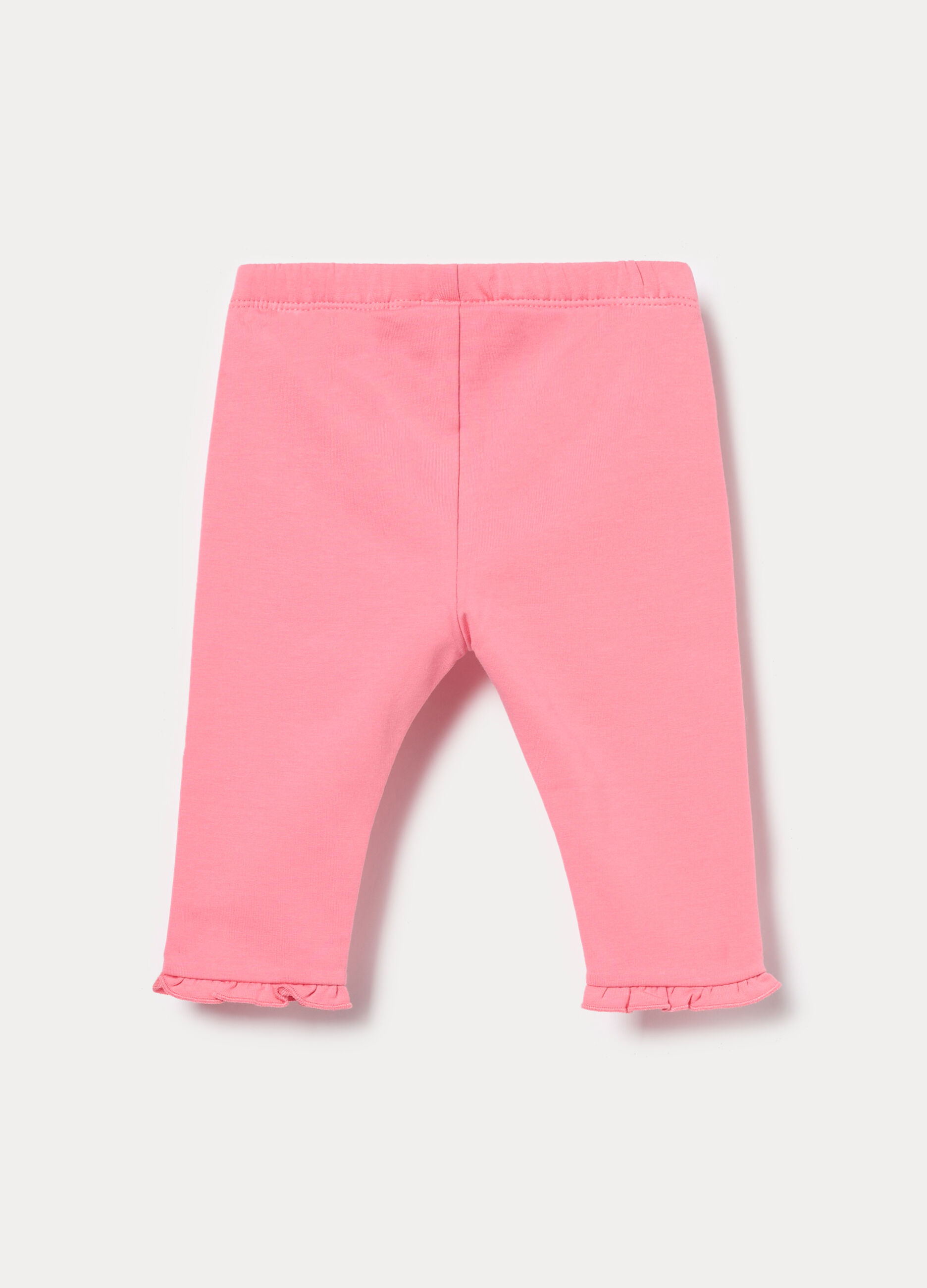 Leggings in french terry di cotone stretch neonata_1